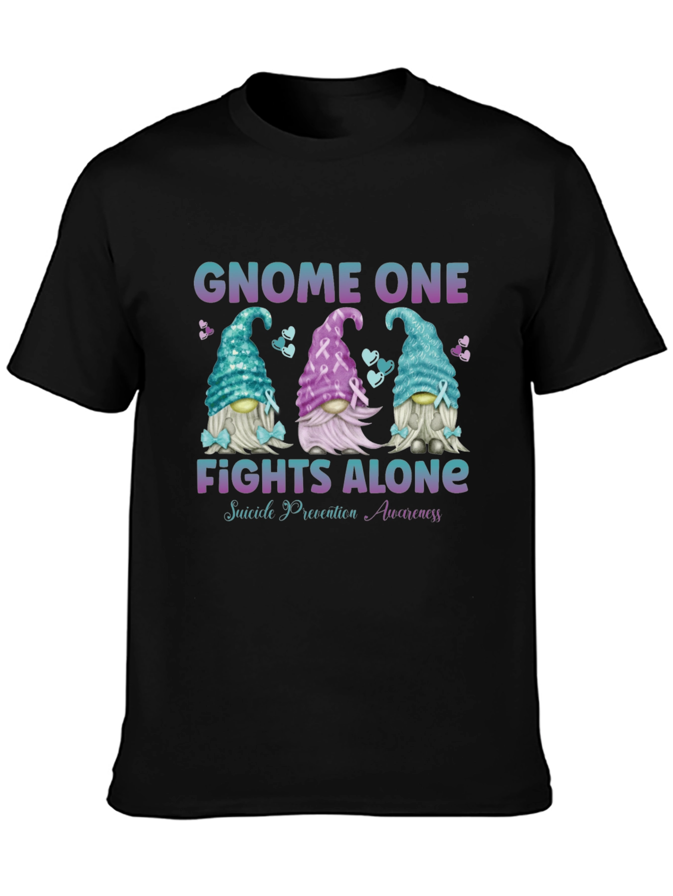 Gnome One Fights Alone Suicide Prevention Awareness T-Shirt