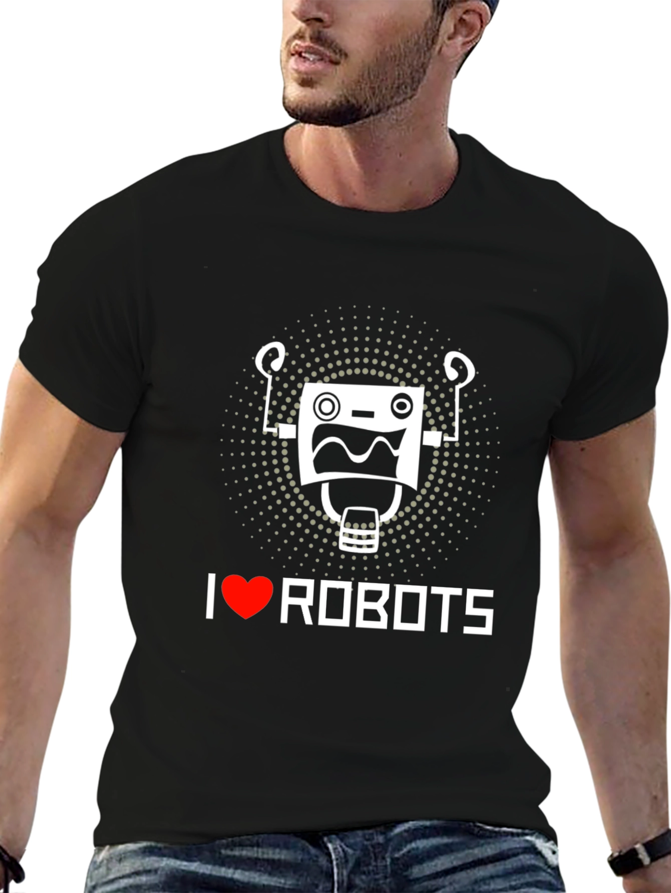 I Love Robots T-Shirt - Black