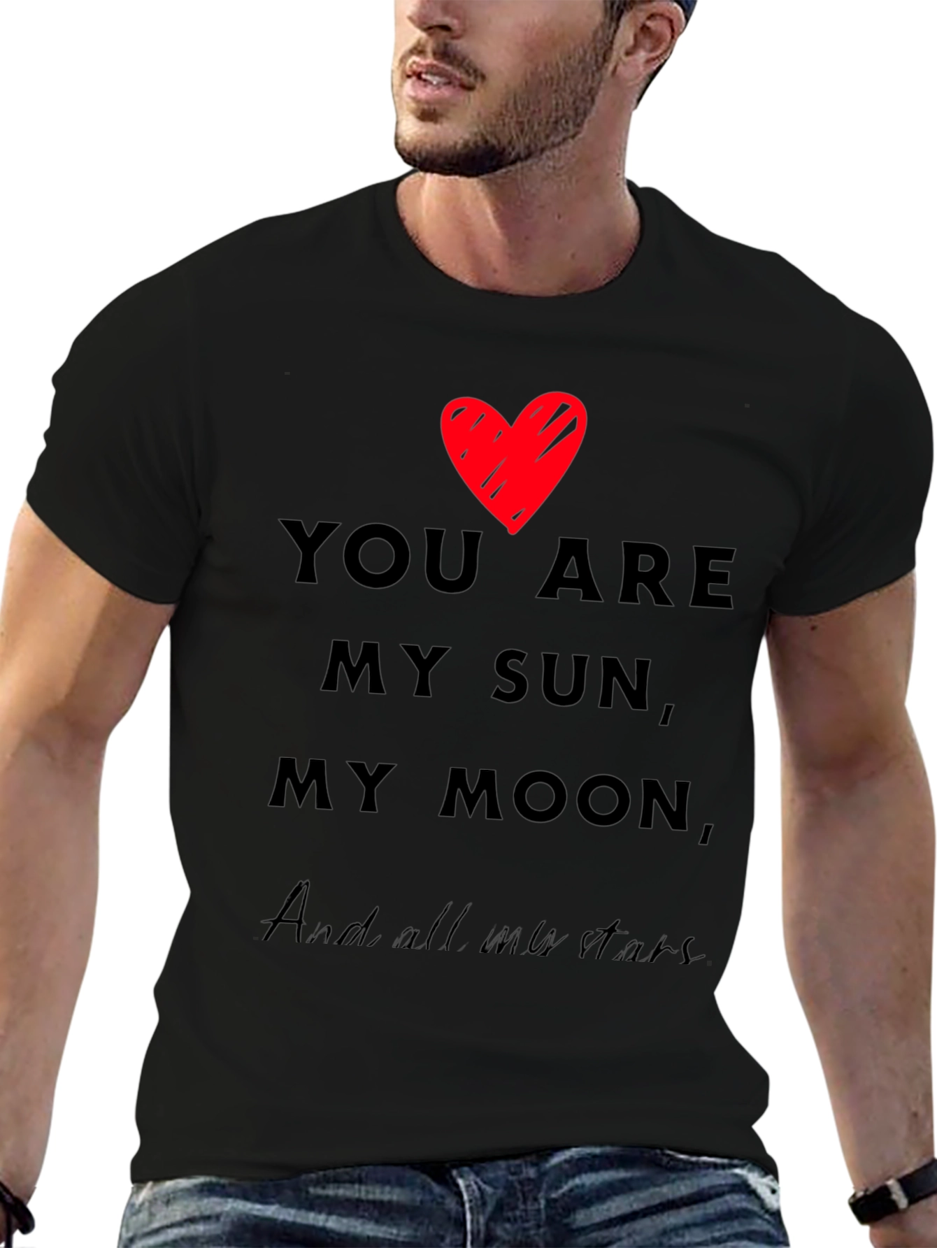 Romantic You Are My Sun My Moon Black T-Shirt