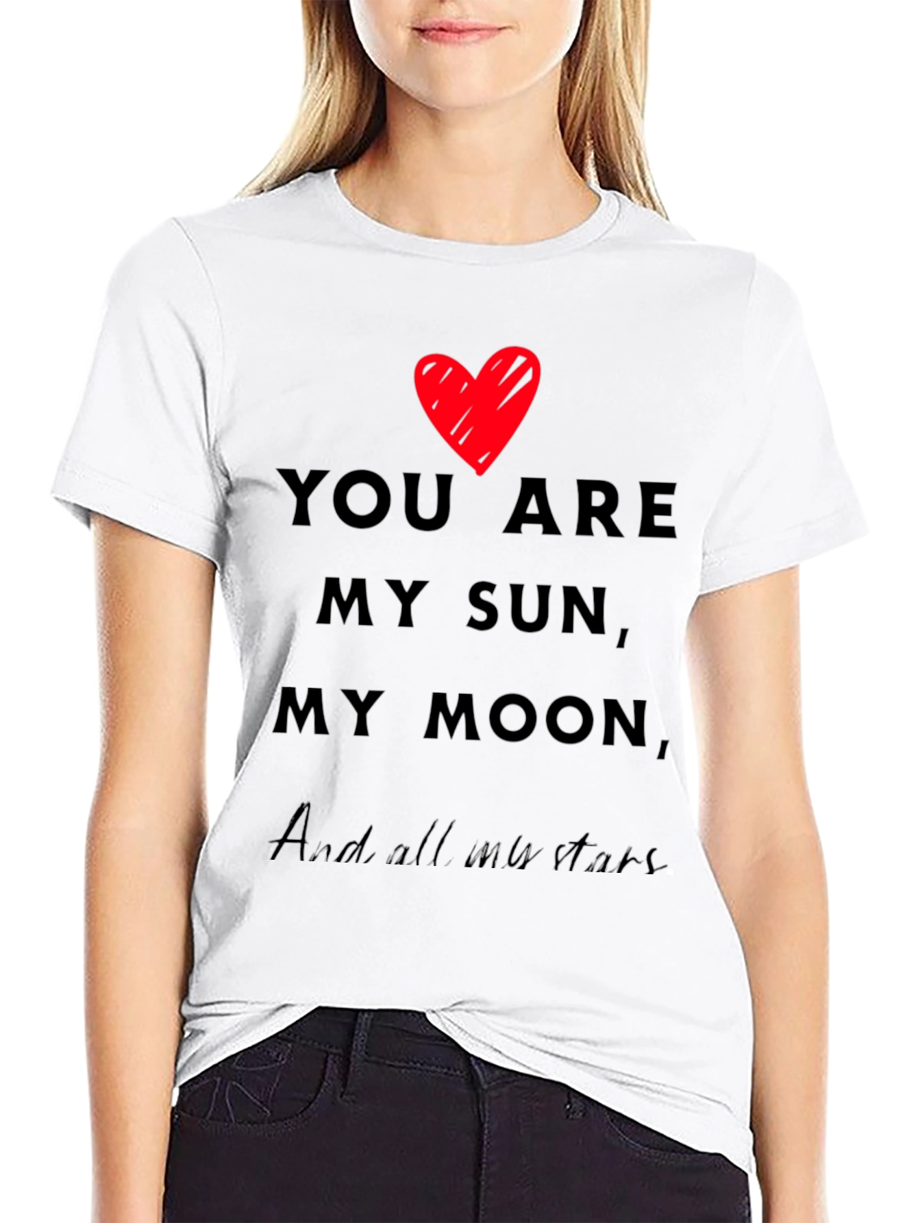Romantic You Are My Sun My Moon Black T-Shirt