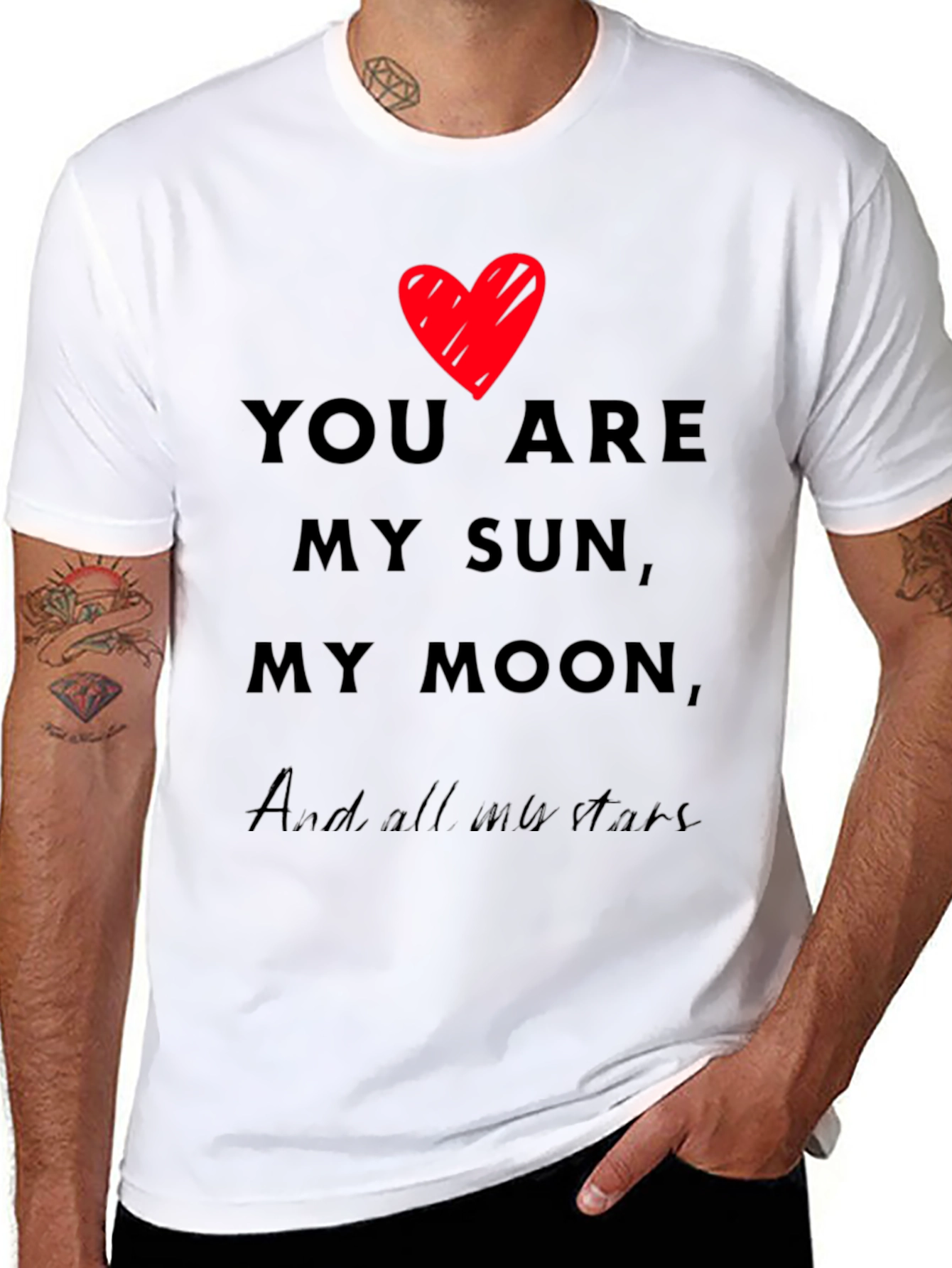 Romantic You Are My Sun My Moon Black T-Shirt