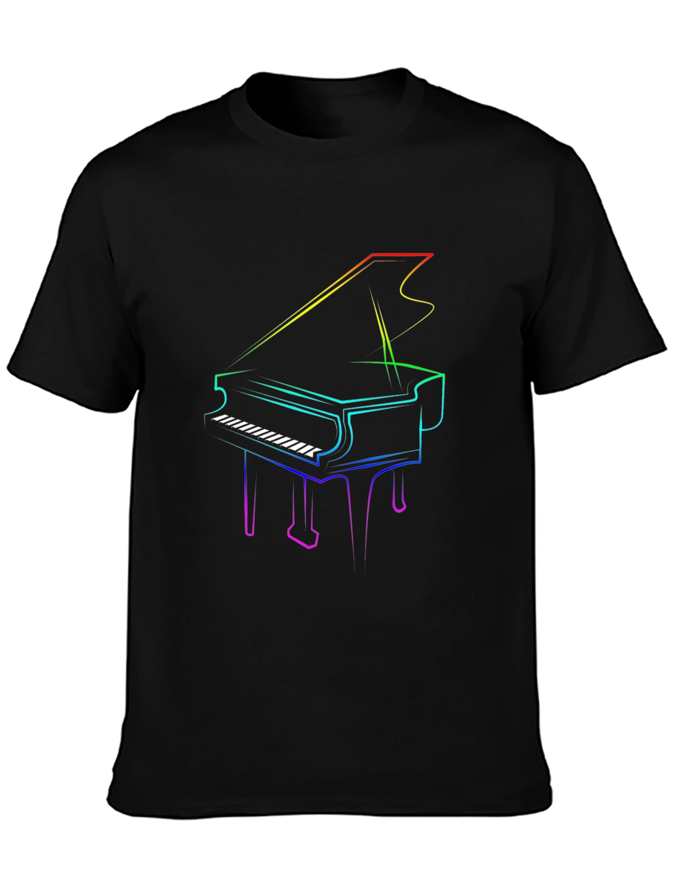 Rainbow Piano Graphic Tee - Unique Music Lover Shirt
