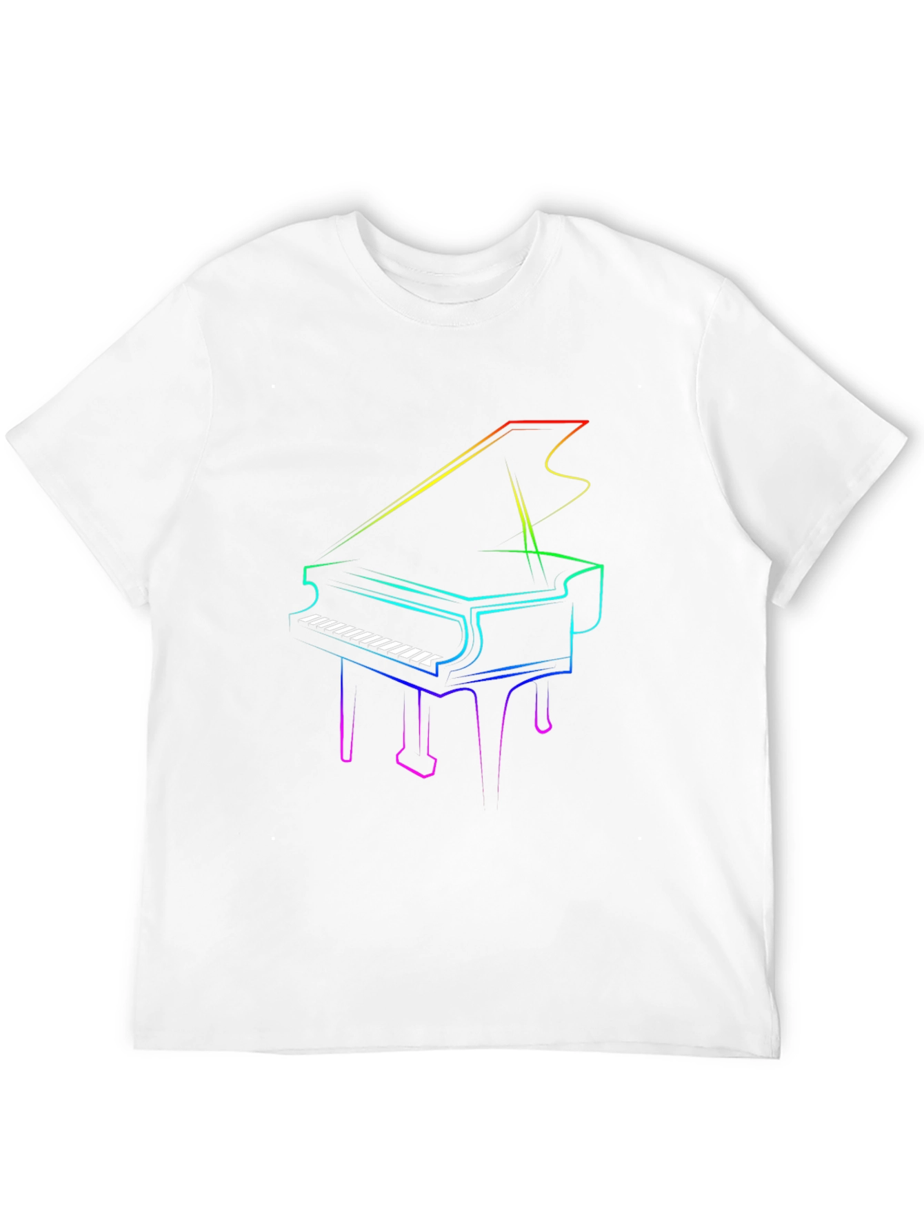 Rainbow Piano Graphic Tee - Unique Music Lover Shirt