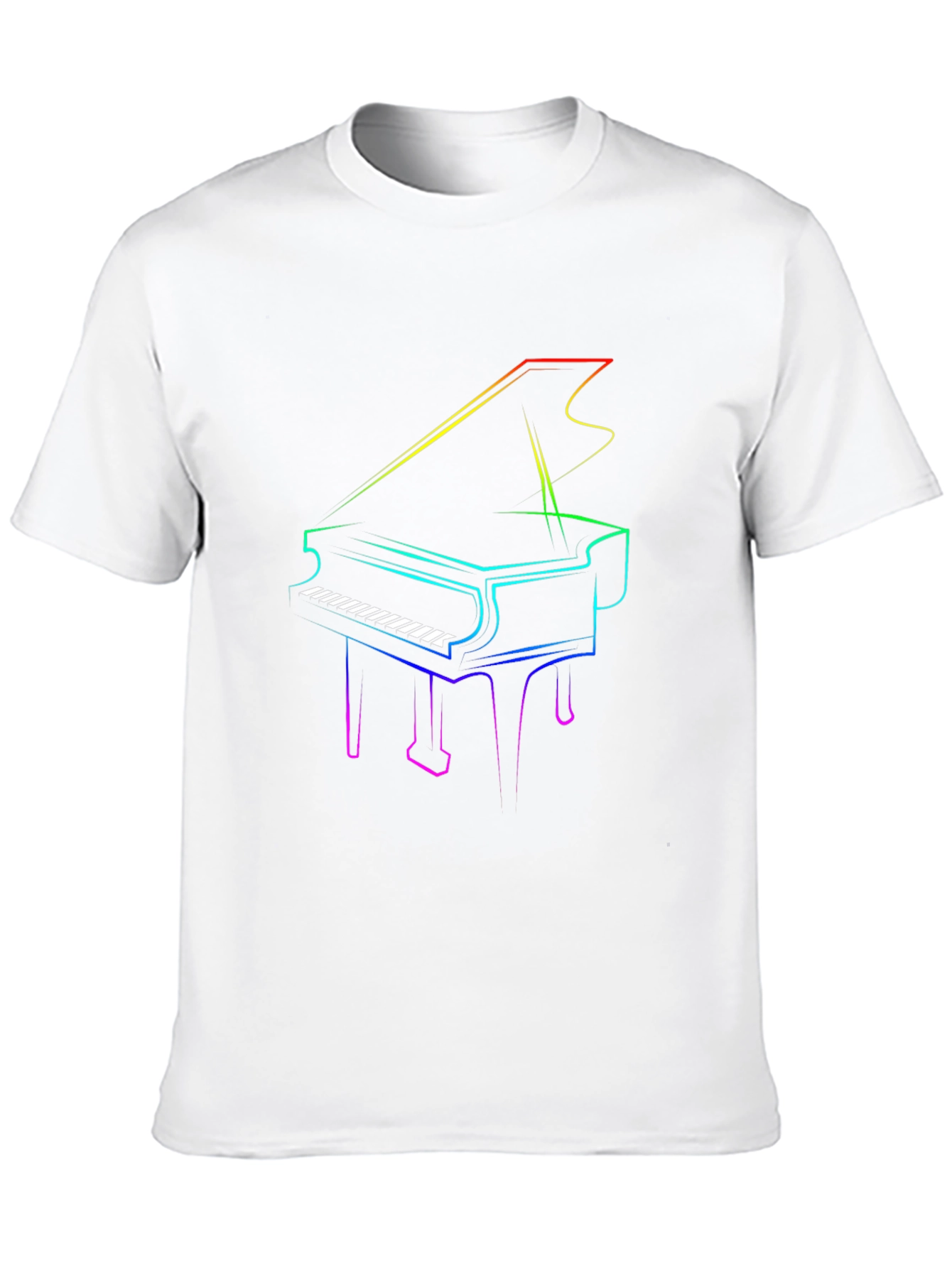 Rainbow Piano Graphic Tee - Unique Music Lover Shirt