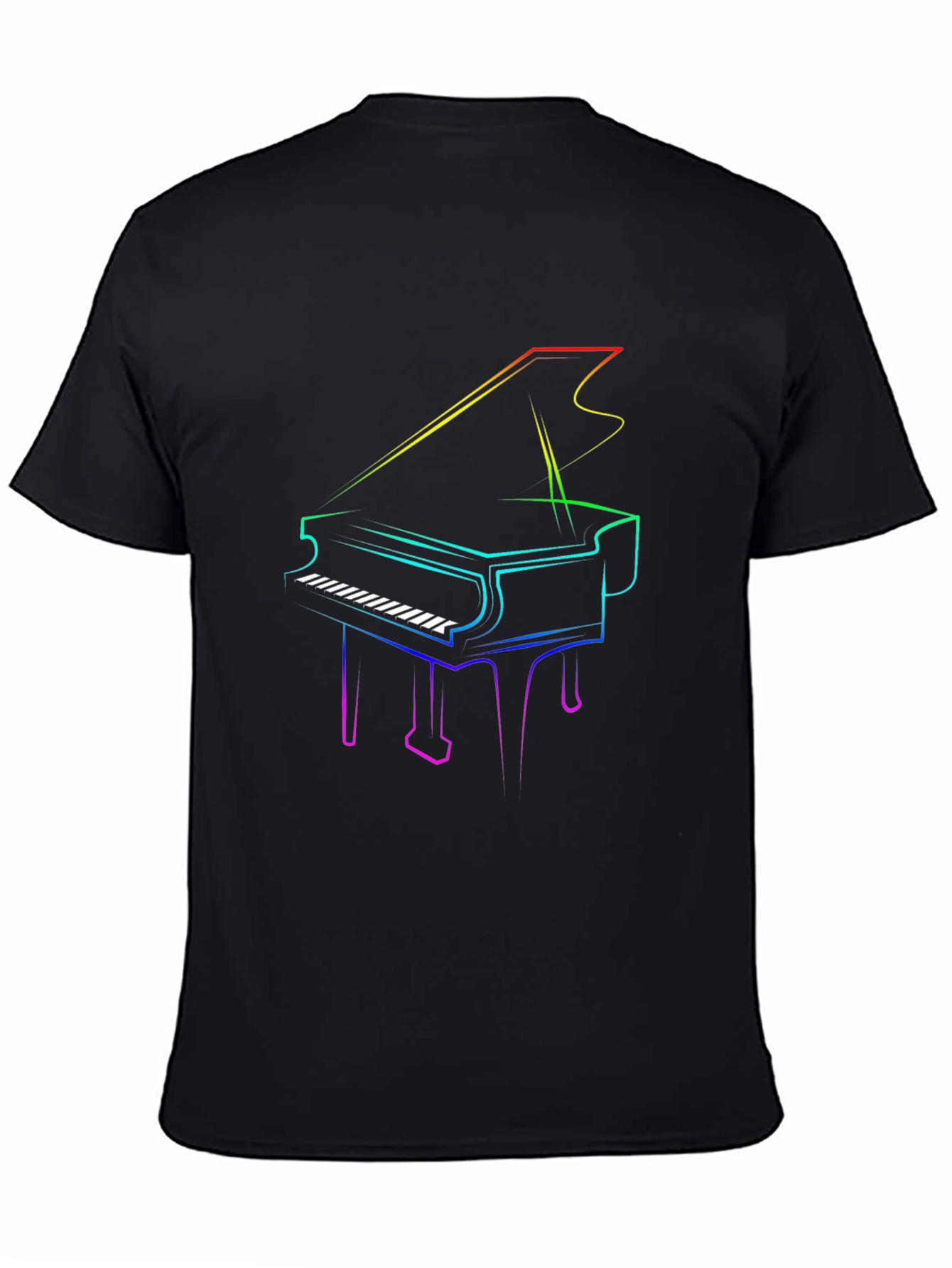 Rainbow Piano Graphic Tee - Unique Music Lover Shirt