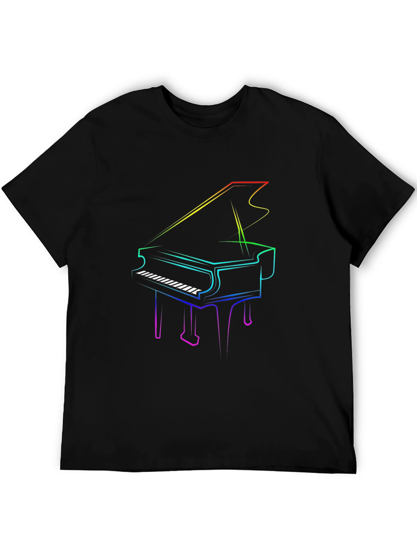 Rainbow Piano Graphic Tee - Unique Music Lover Shirt