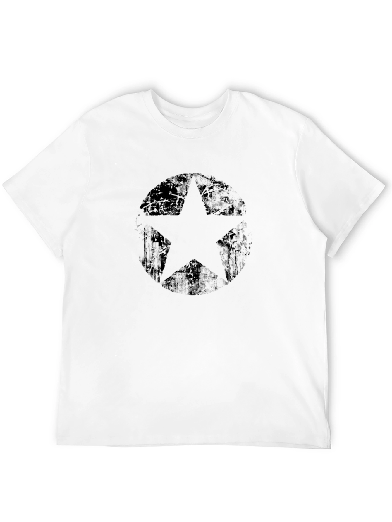 Distressed Star Graphic Black T-Shirt