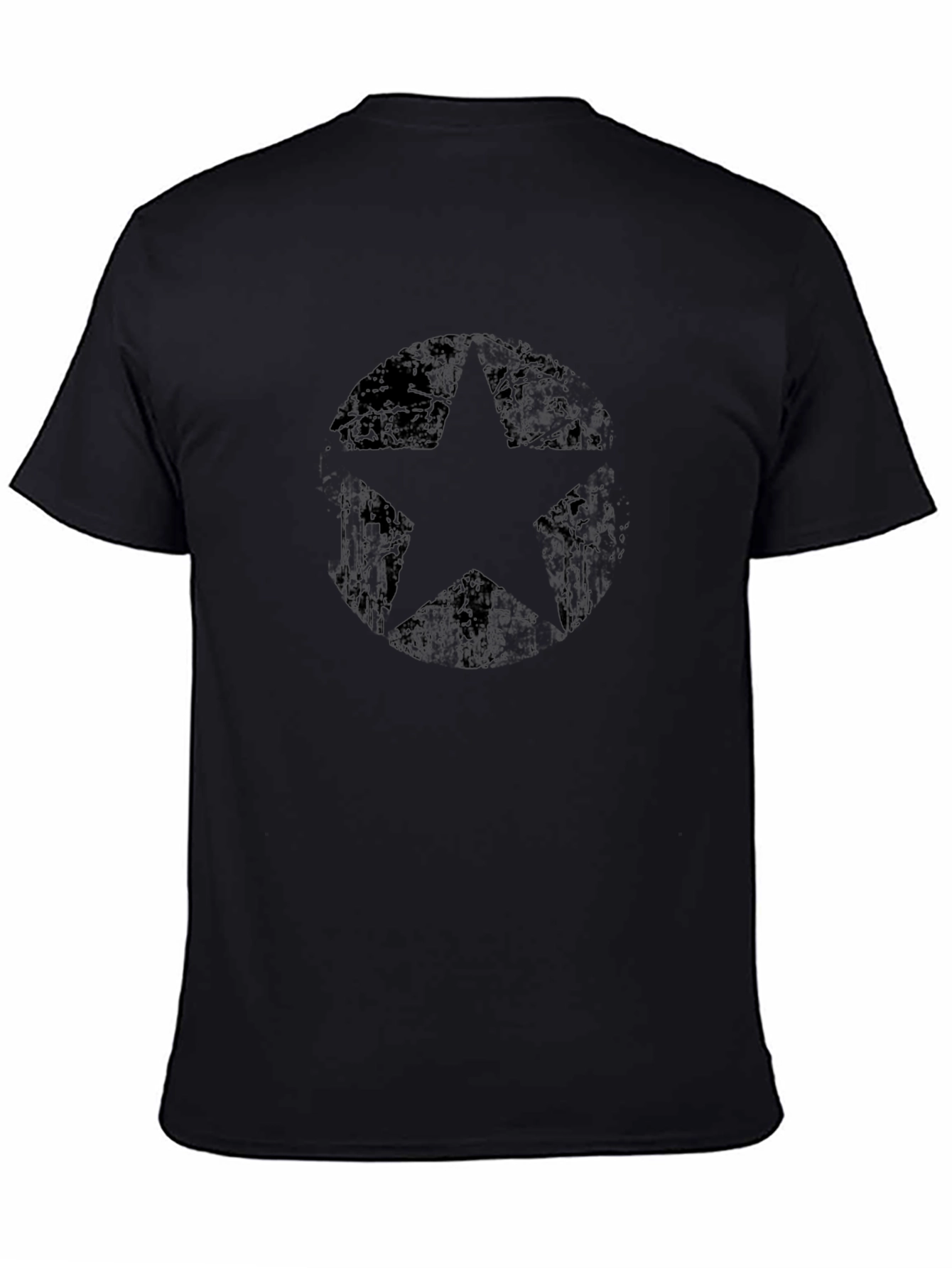 Distressed Star Graphic Black T-Shirt