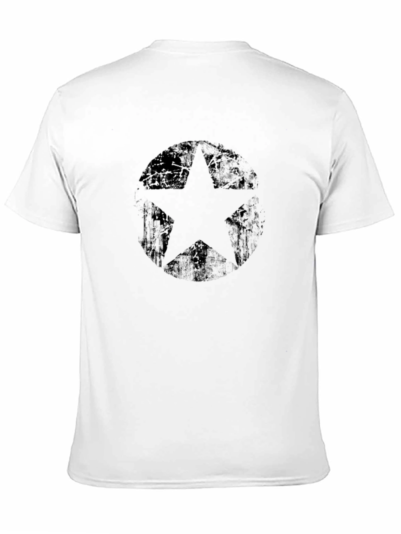 Distressed Star Graphic Black T-Shirt