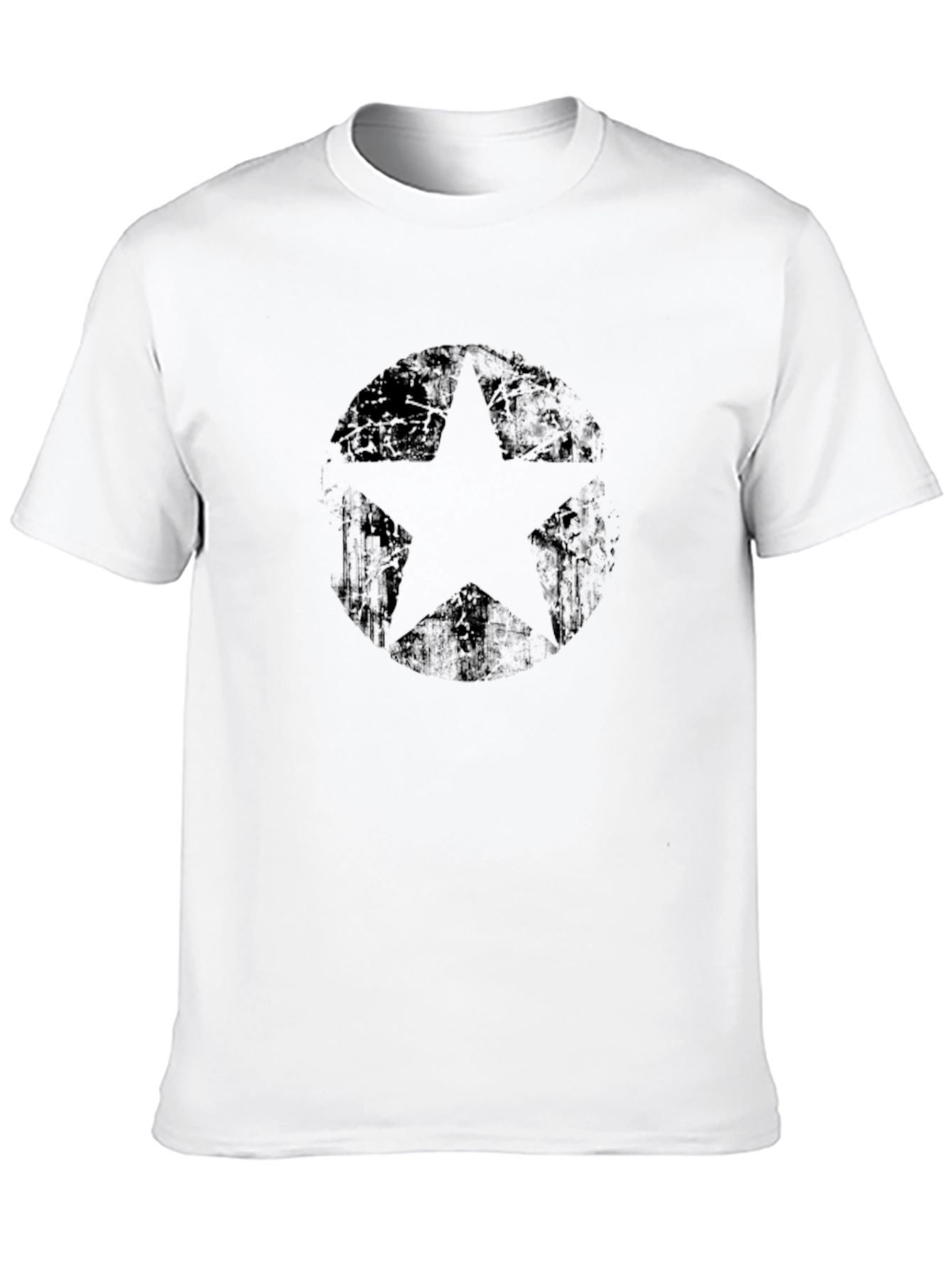 Distressed Star Graphic Black T-Shirt