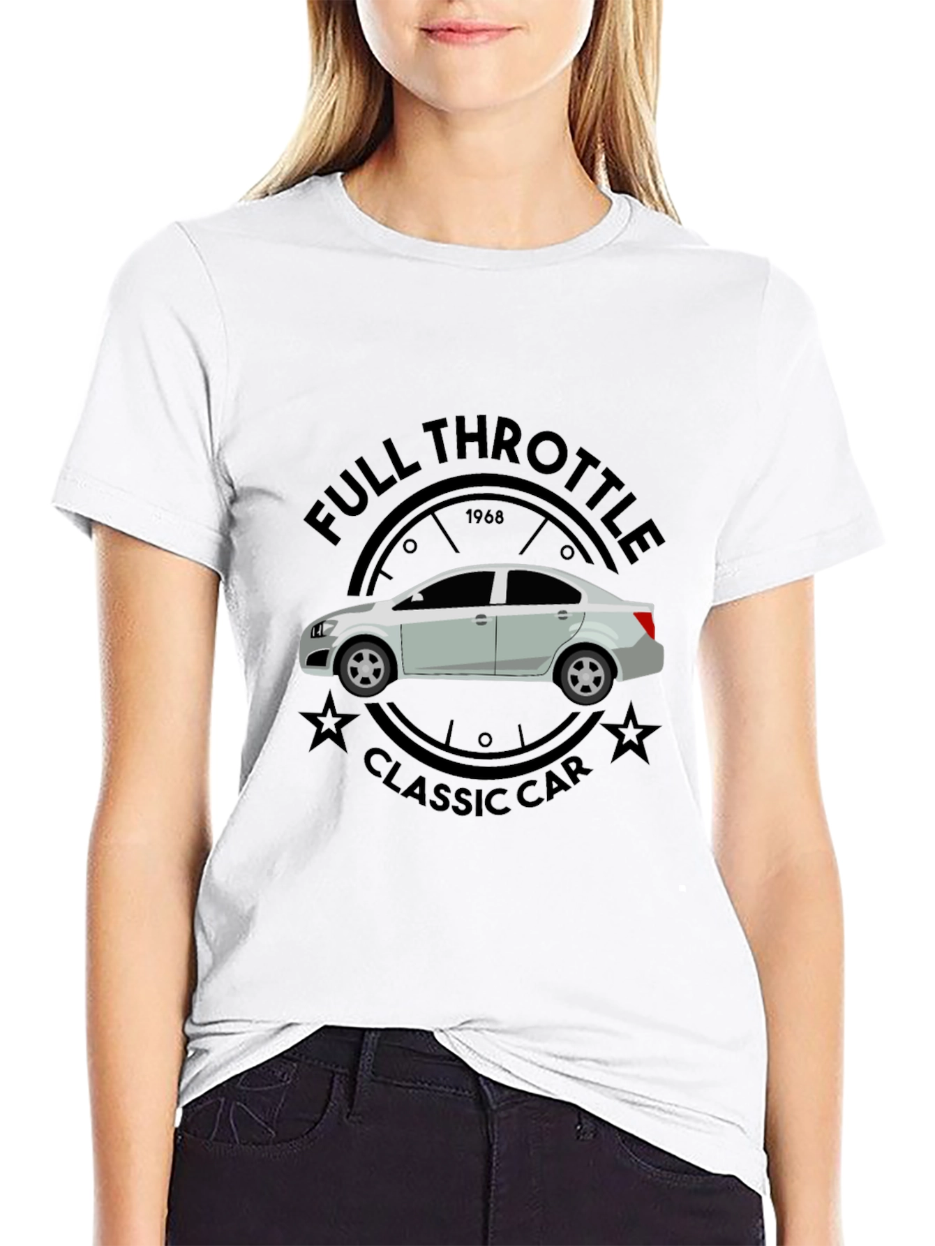 Full Throttle Classic Car Graphic T-Shirt