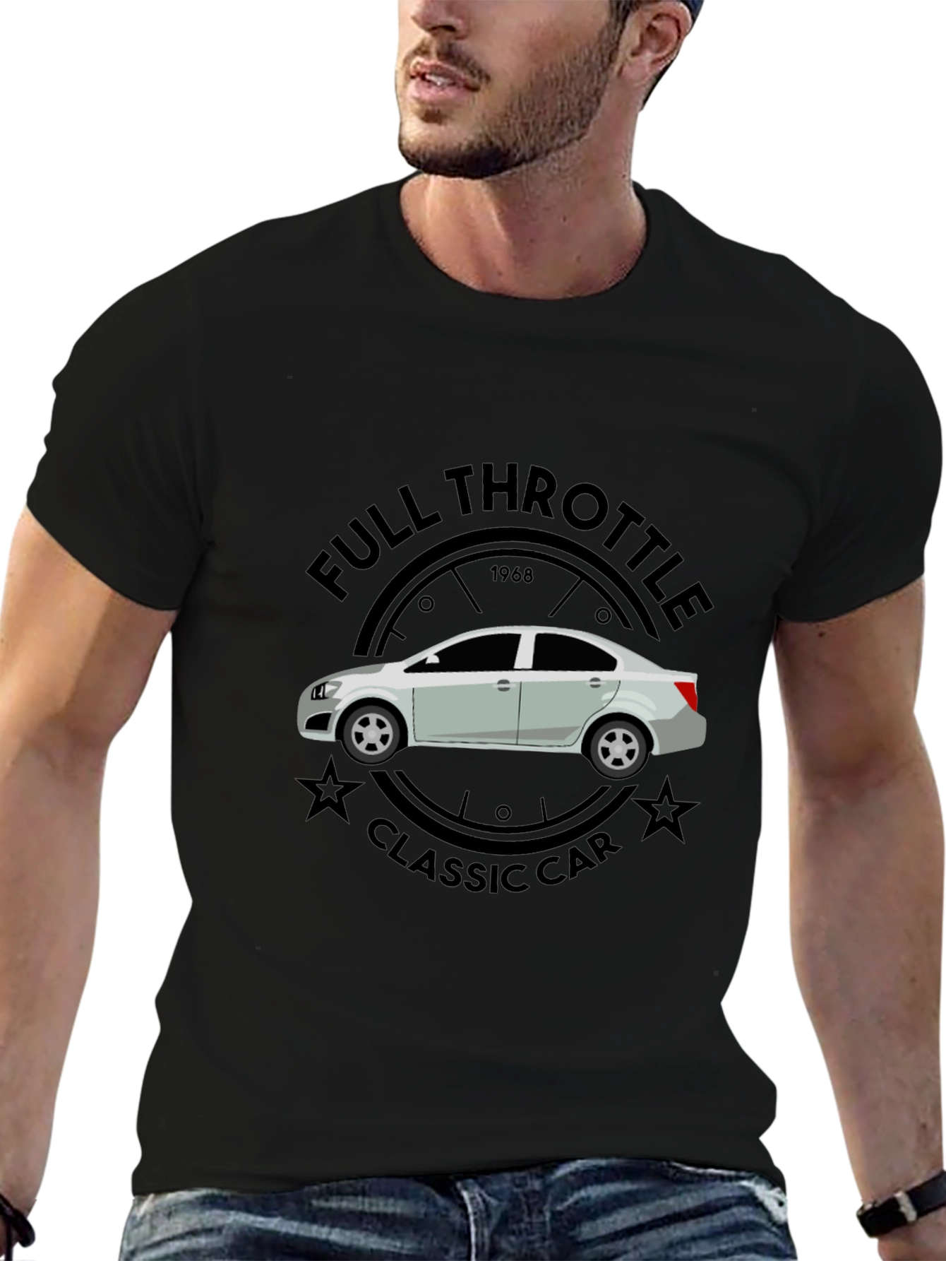 Full Throttle Classic Car Graphic T-Shirt