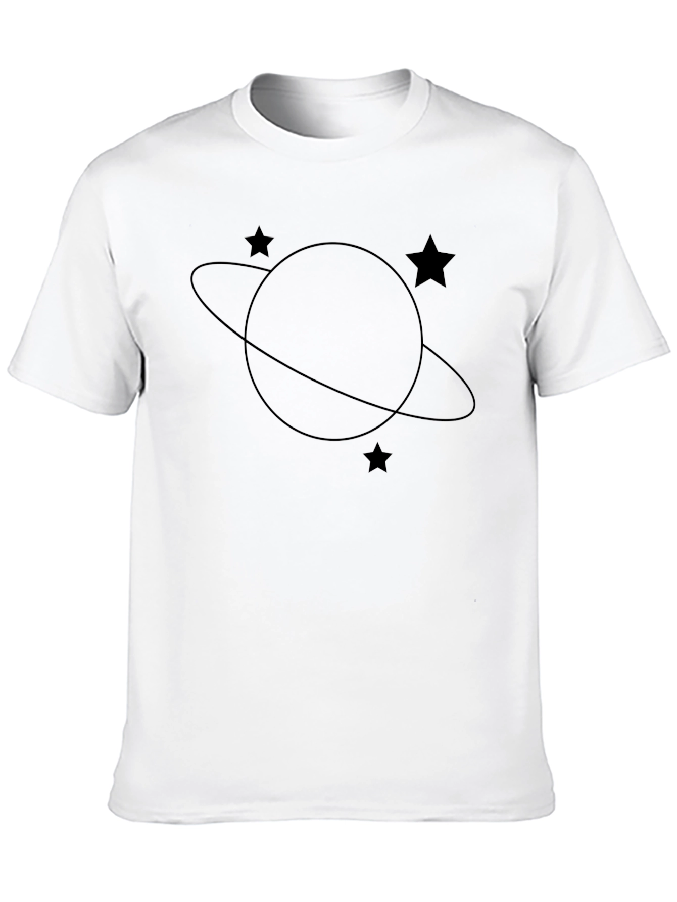 Saturn Star Graphic Tee - Black Cotton T-Shirt