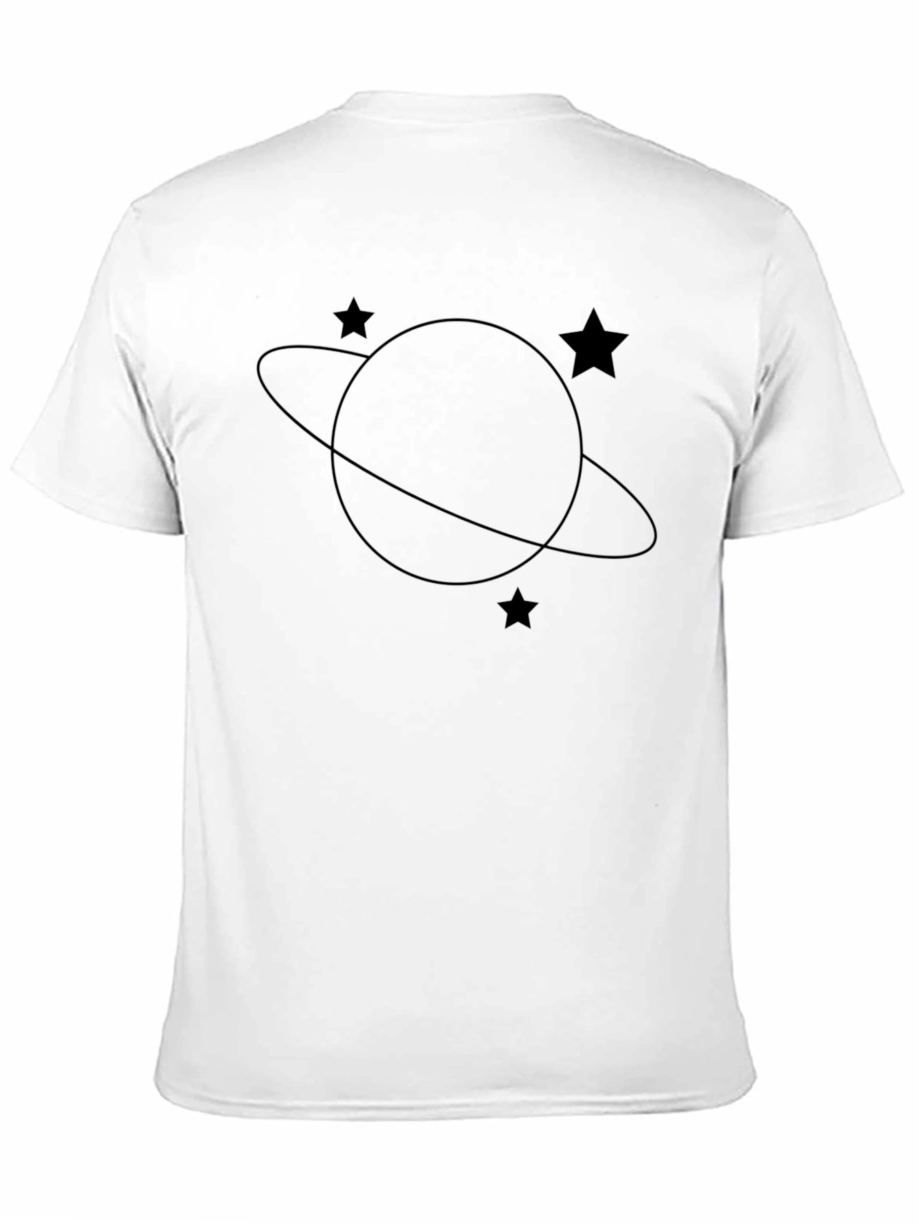 Saturn Star Graphic Tee - Black Cotton T-Shirt