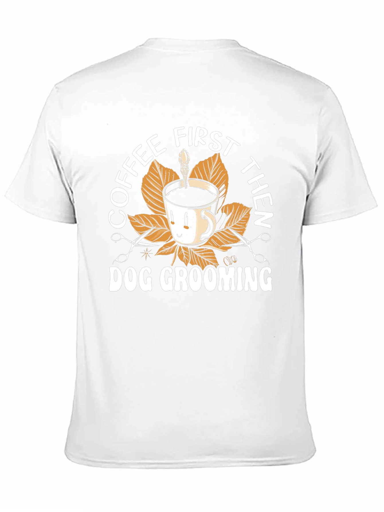 Coffee First Then Dog Grooming Black T-Shirt