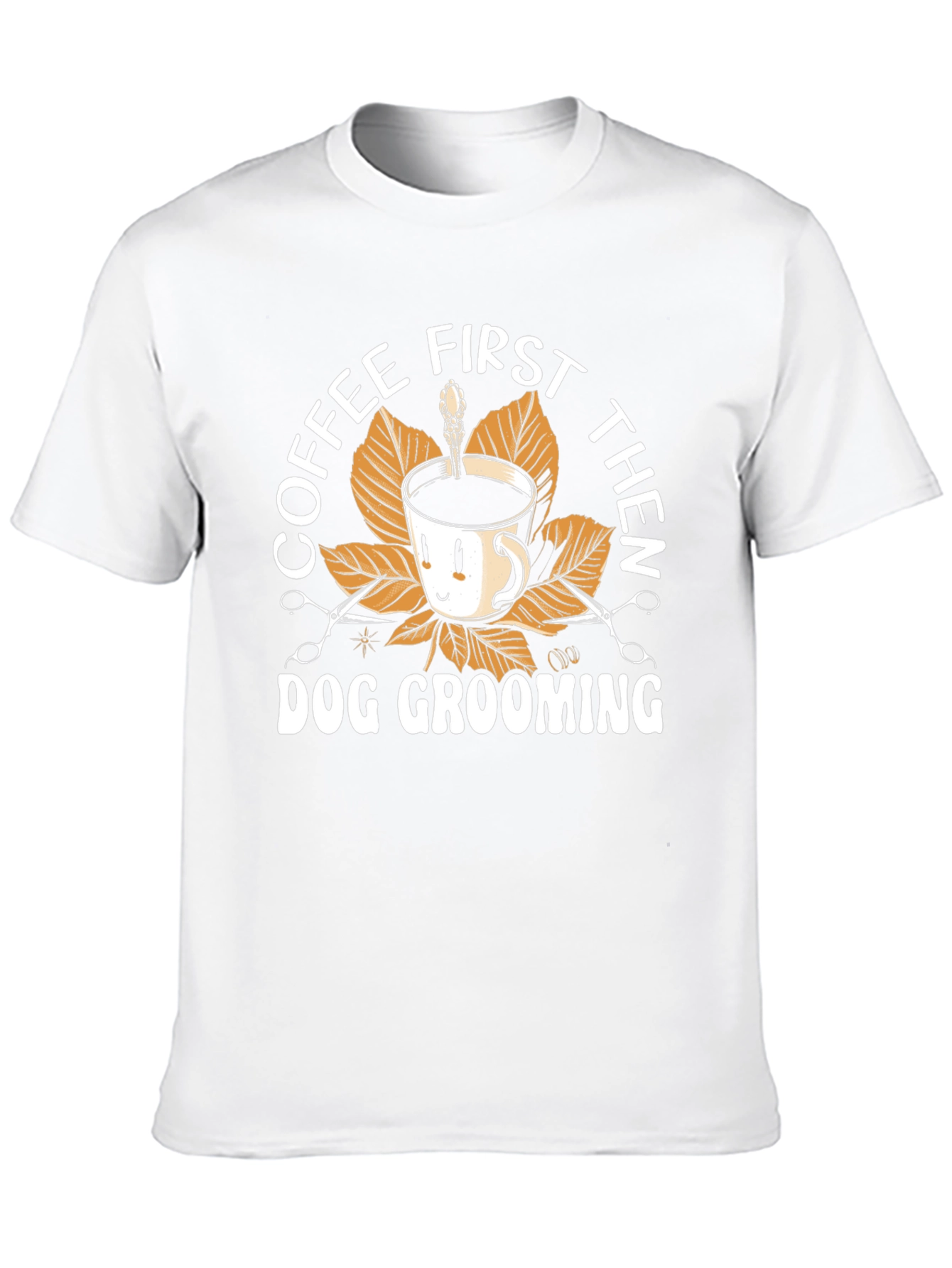 Coffee First Then Dog Grooming Black T-Shirt