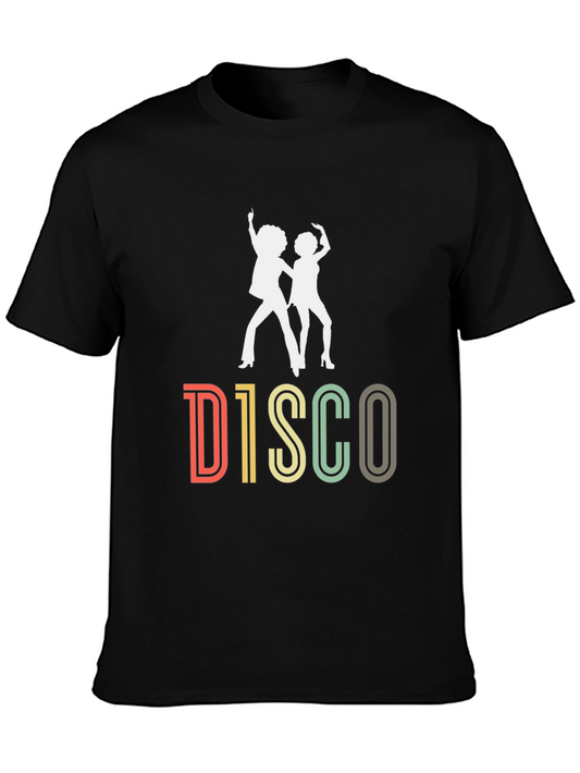 Retro Disco Dance Graphic T-Shirt - Black