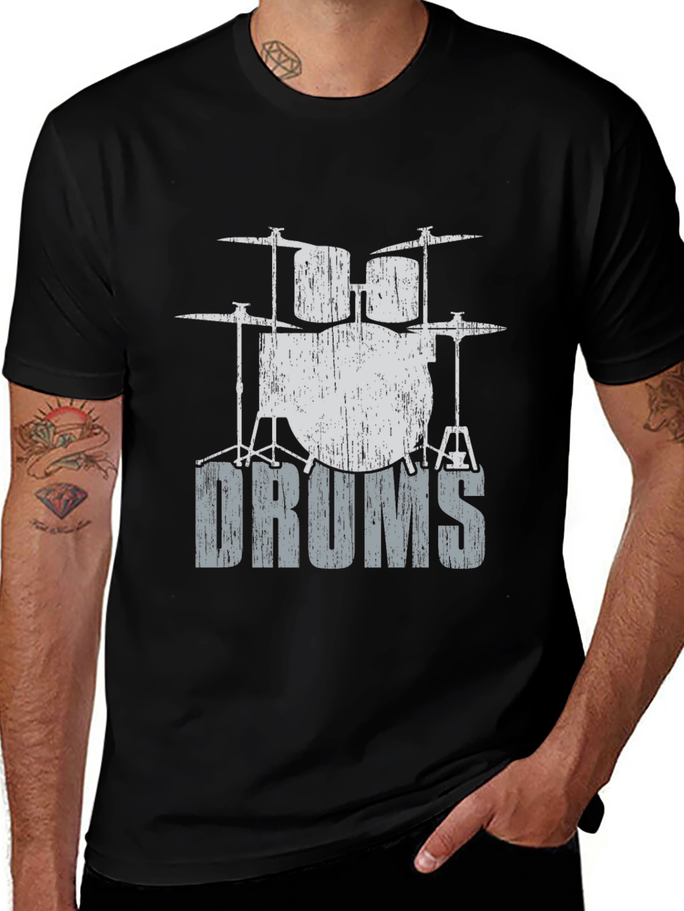 Distressed Drums Graphic T-Shirt
