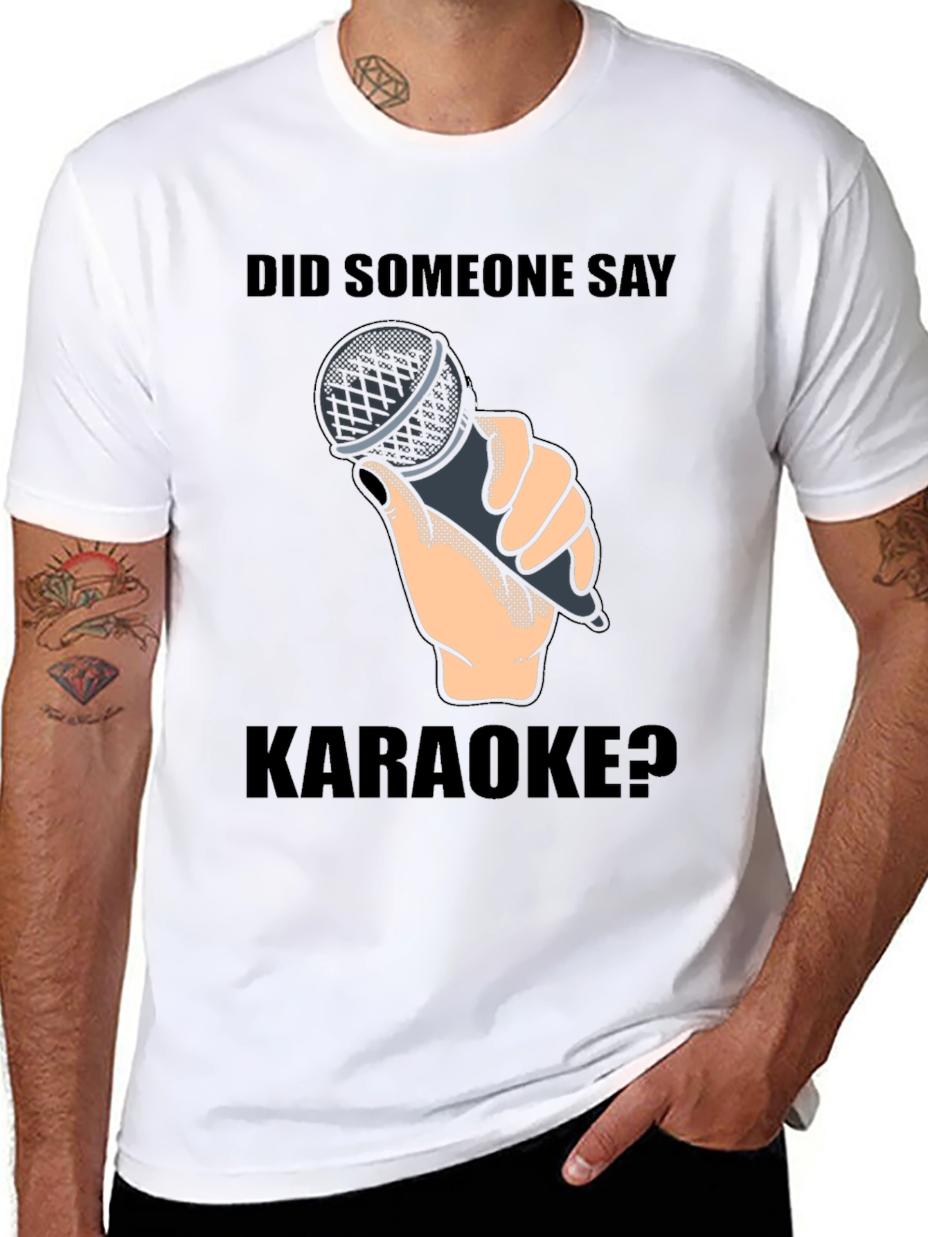 Karaoke Microphone T-Shirt - Did Someone Say Karaoke?