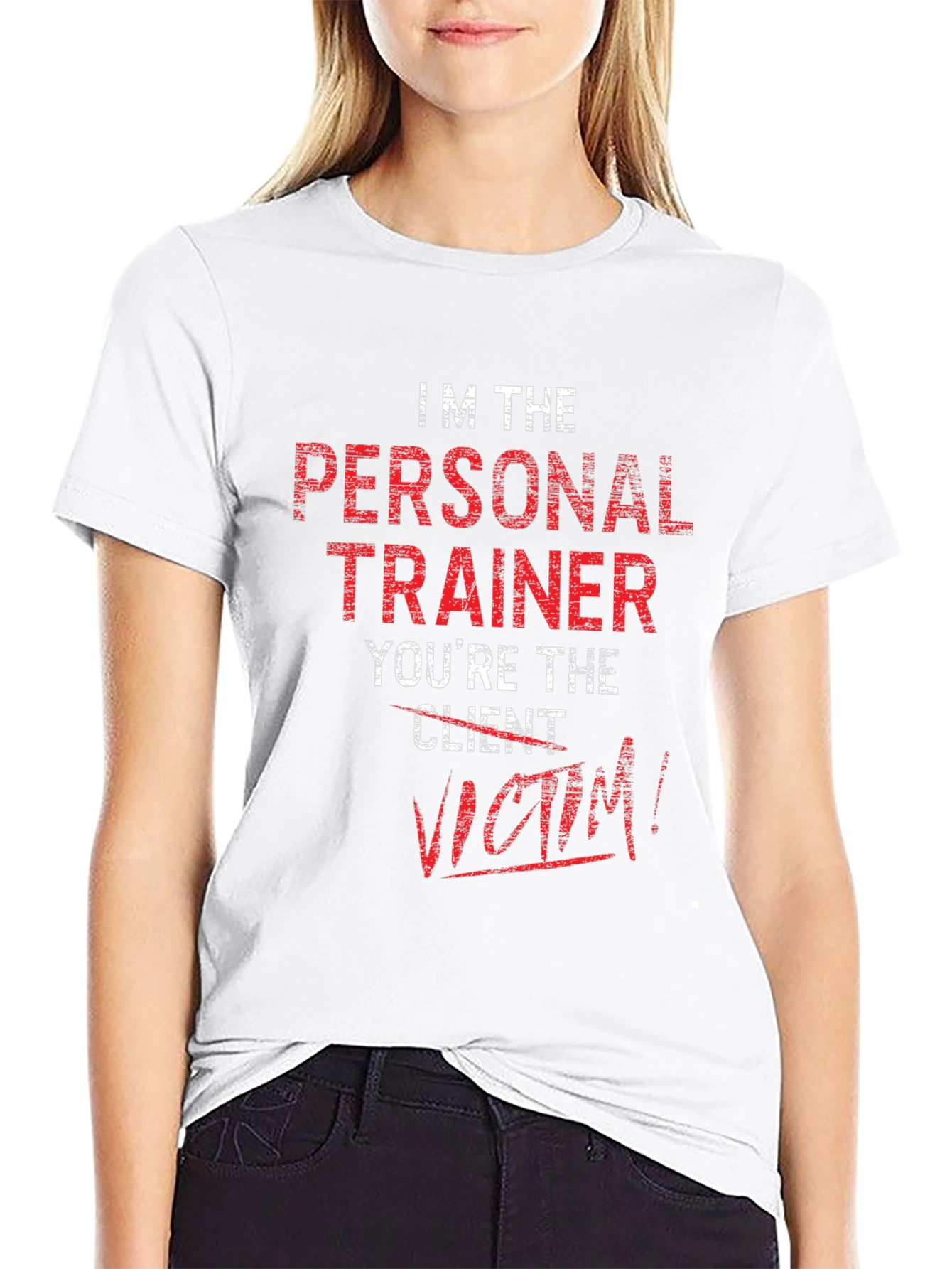 Personal Trainer Victim T-Shirt Funny Gym Workout Tee