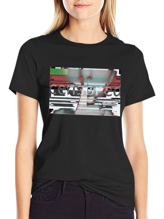 Censored Graphic Tee - Black Crew Neck T-Shirt