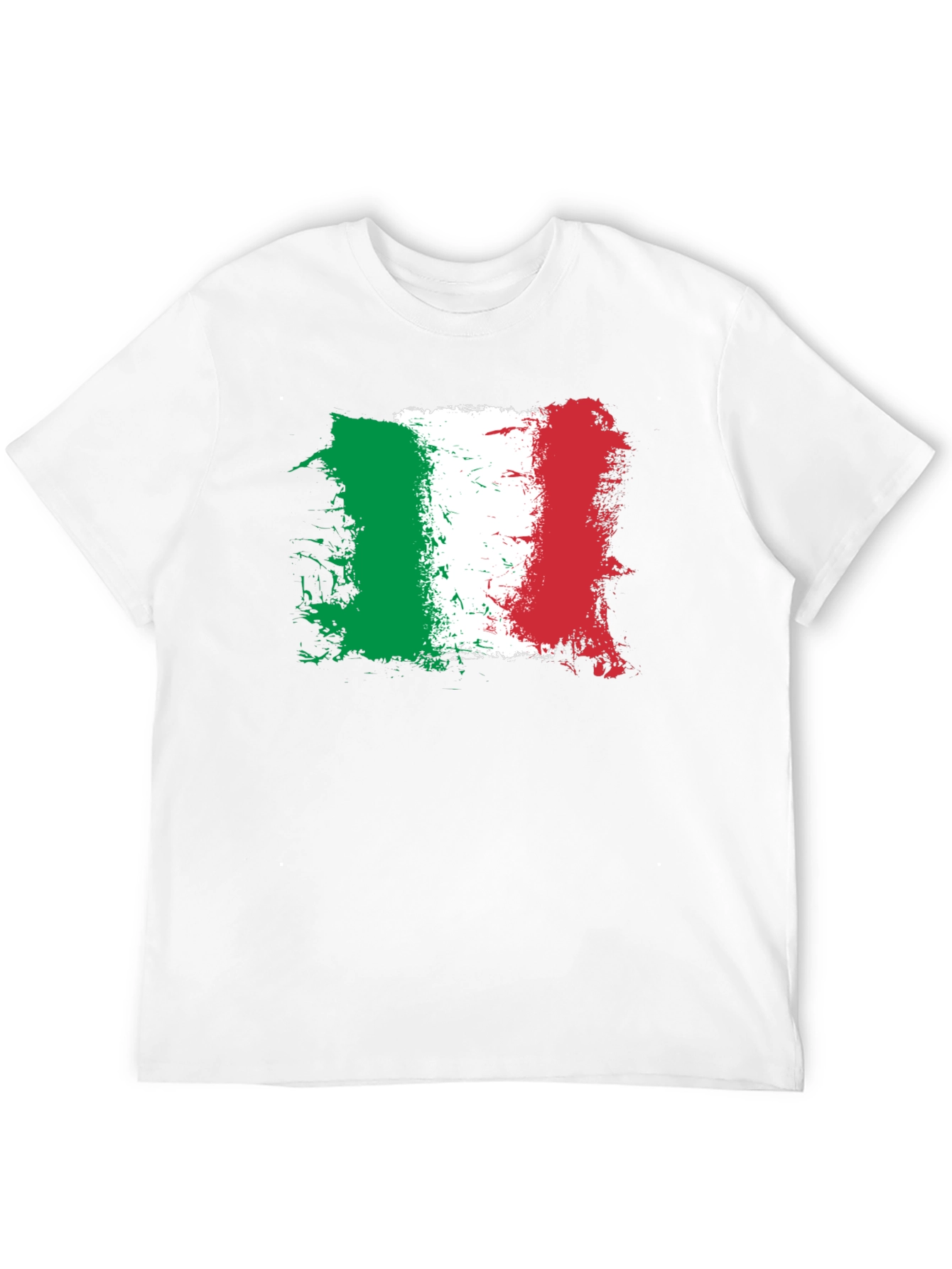Italian Flag Graphic Tee - Black Cotton Shirt