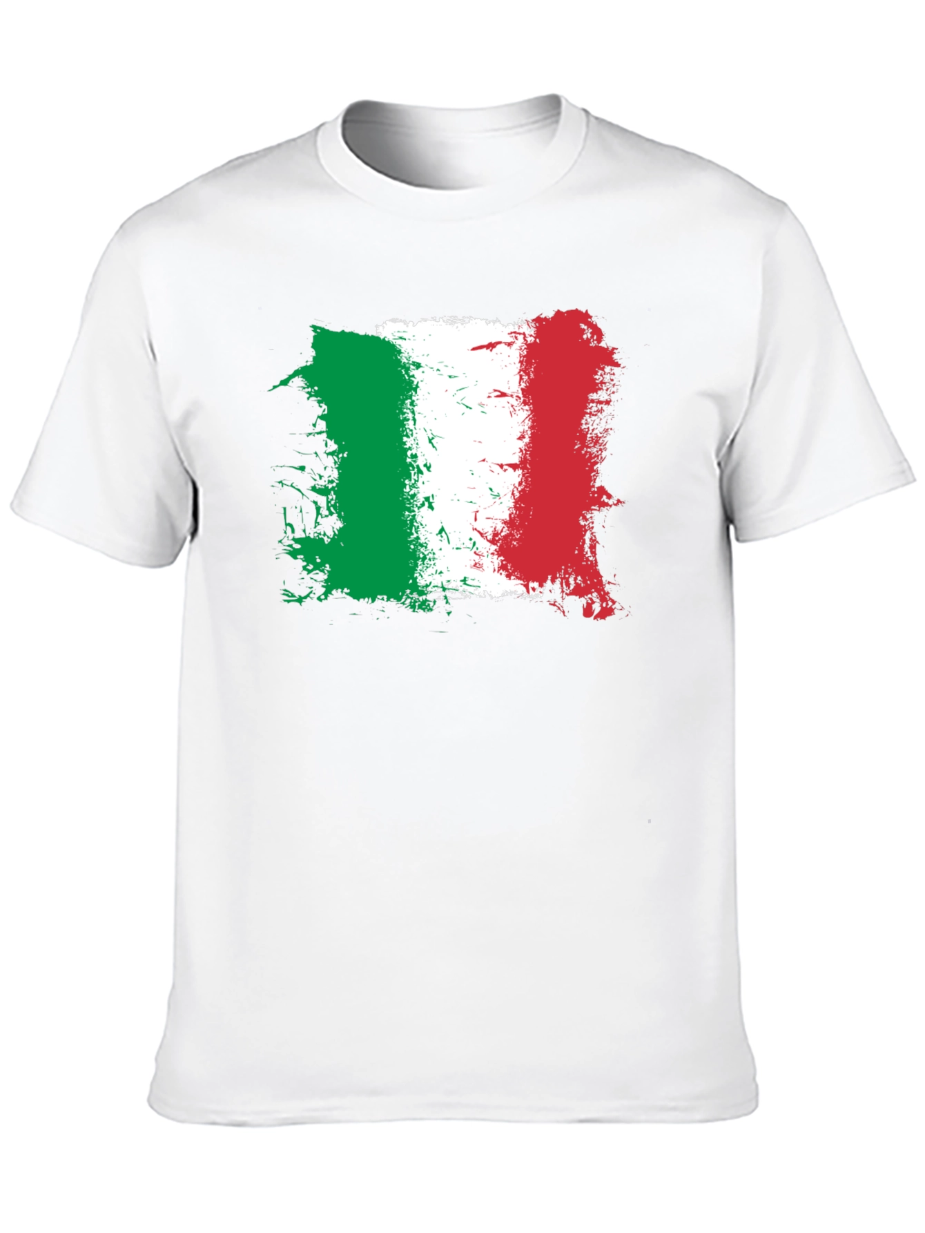 Italian Flag Graphic Tee - Black Cotton Shirt