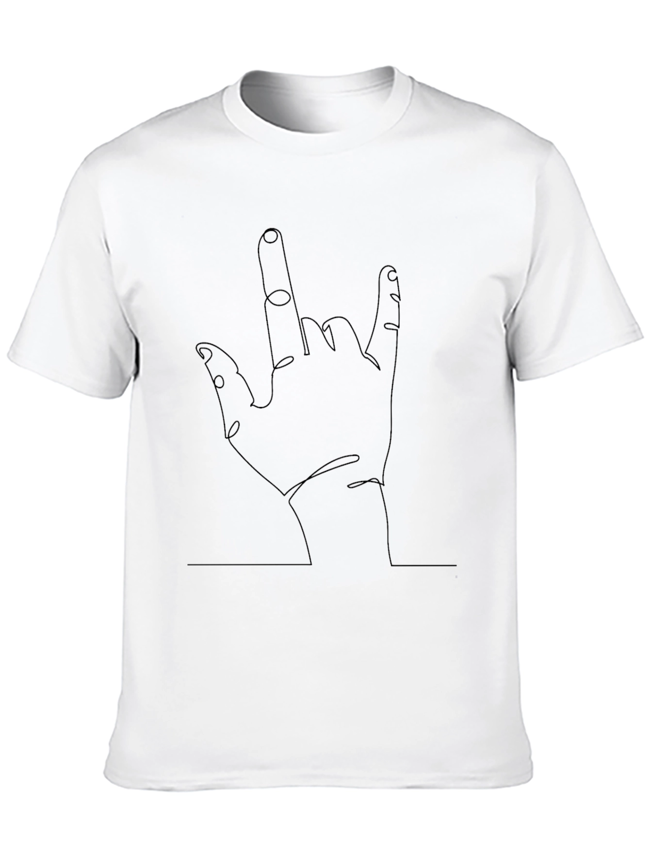 Minimalist Hand Sign Black T-Shirt