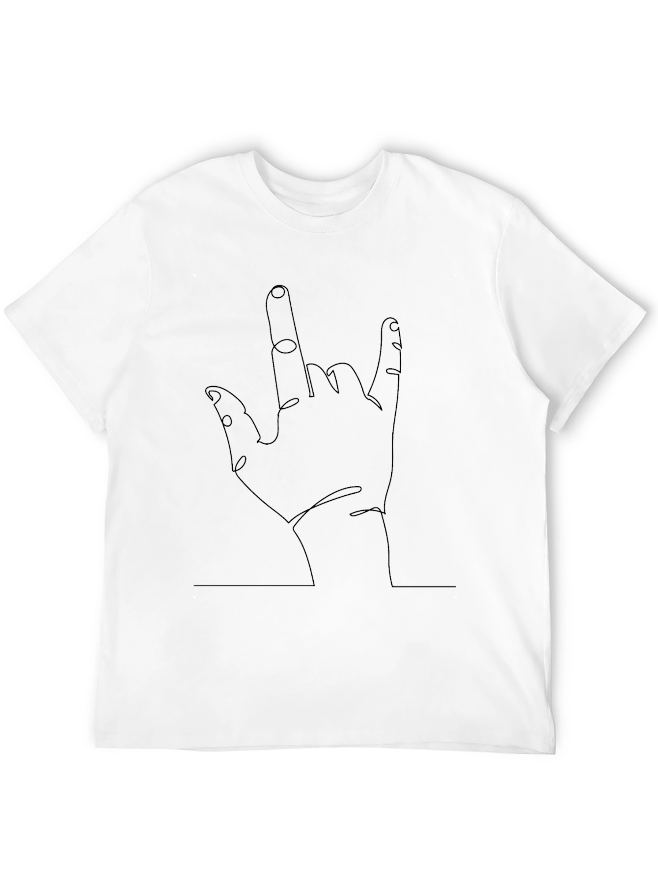 Minimalist Hand Sign Black T-Shirt