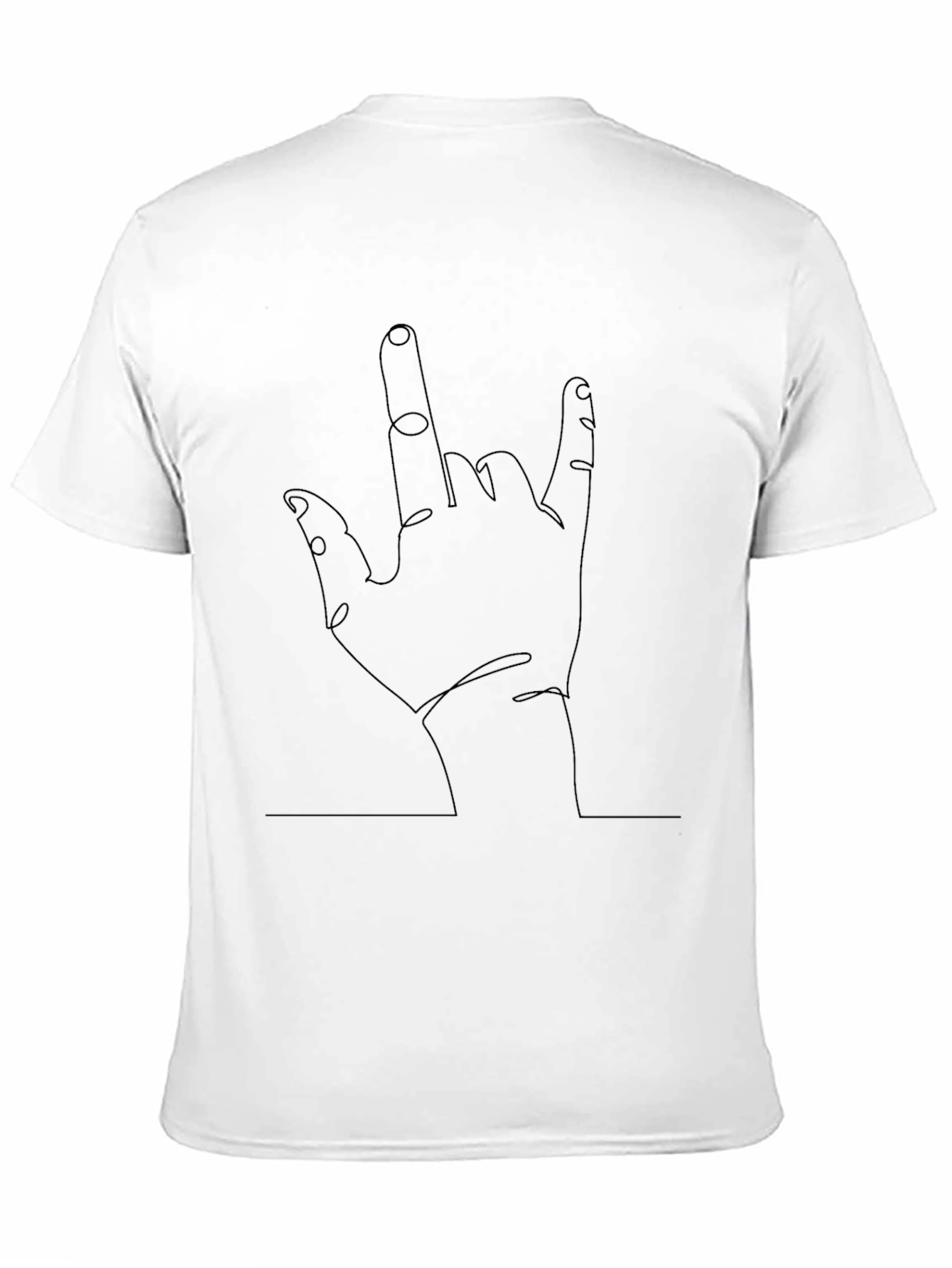 Minimalist Hand Sign Black T-Shirt