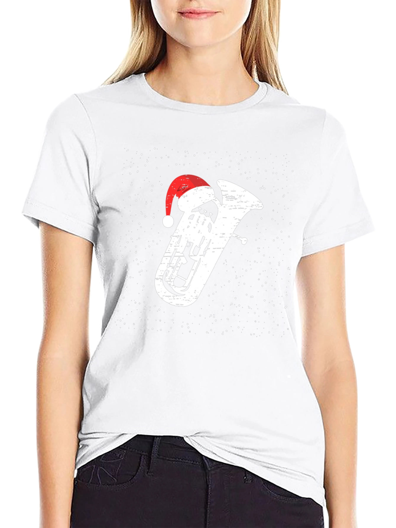 Christmas Tuba Santa Hat T-Shirt