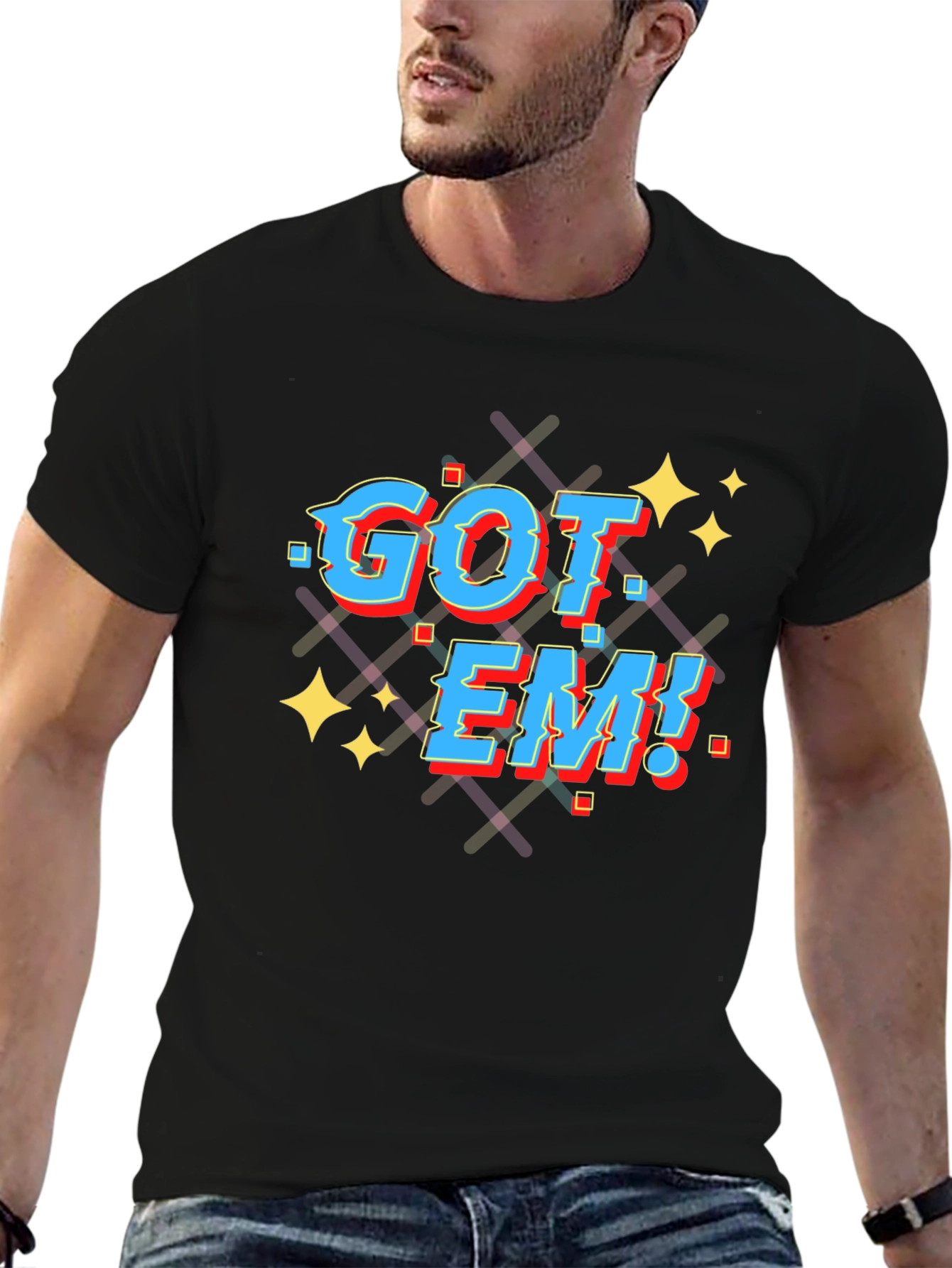 Got Em! Graphic T-Shirt - Black