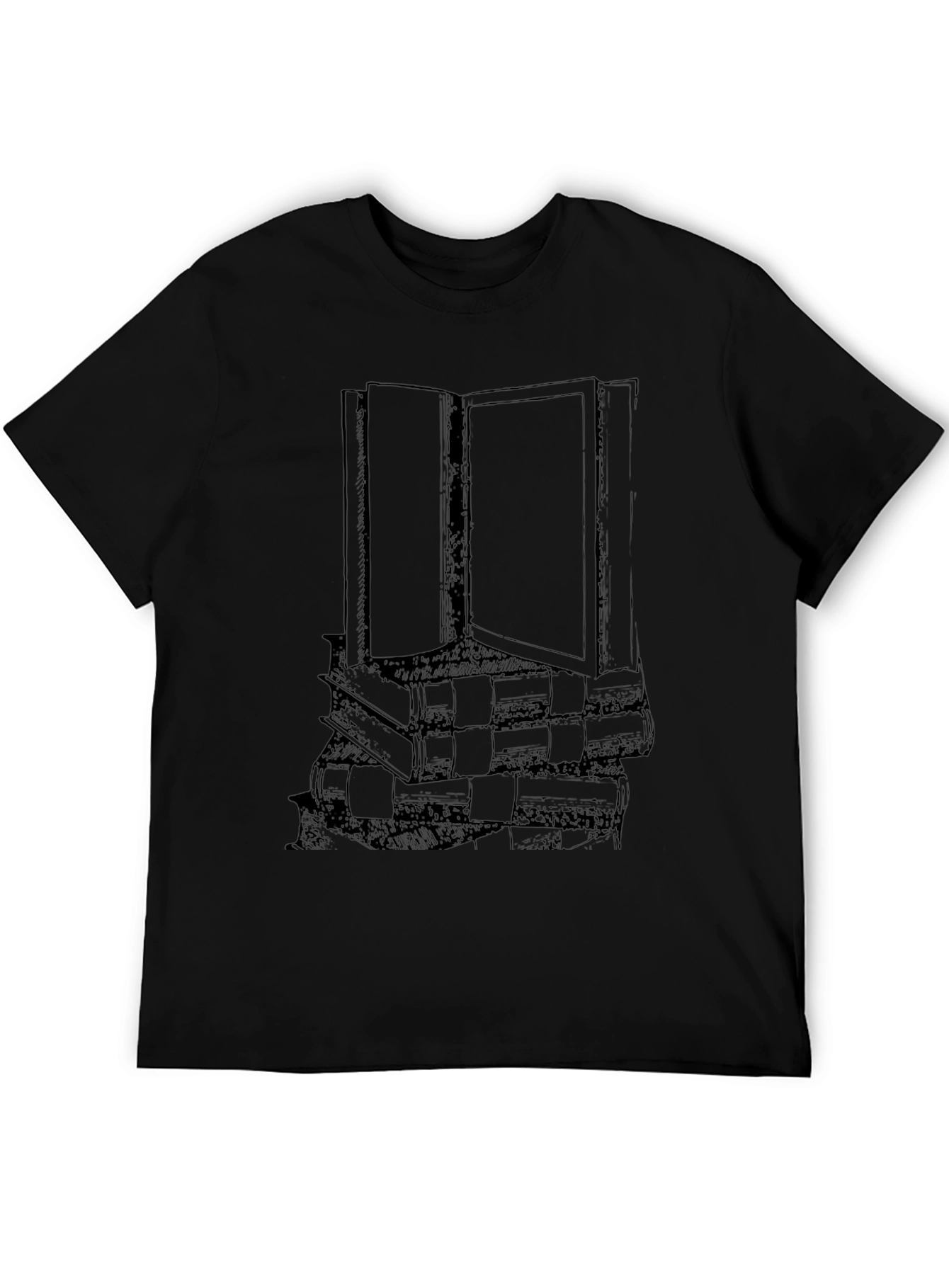 Literary Stack Tee - Book Lovers Black T-Shirt