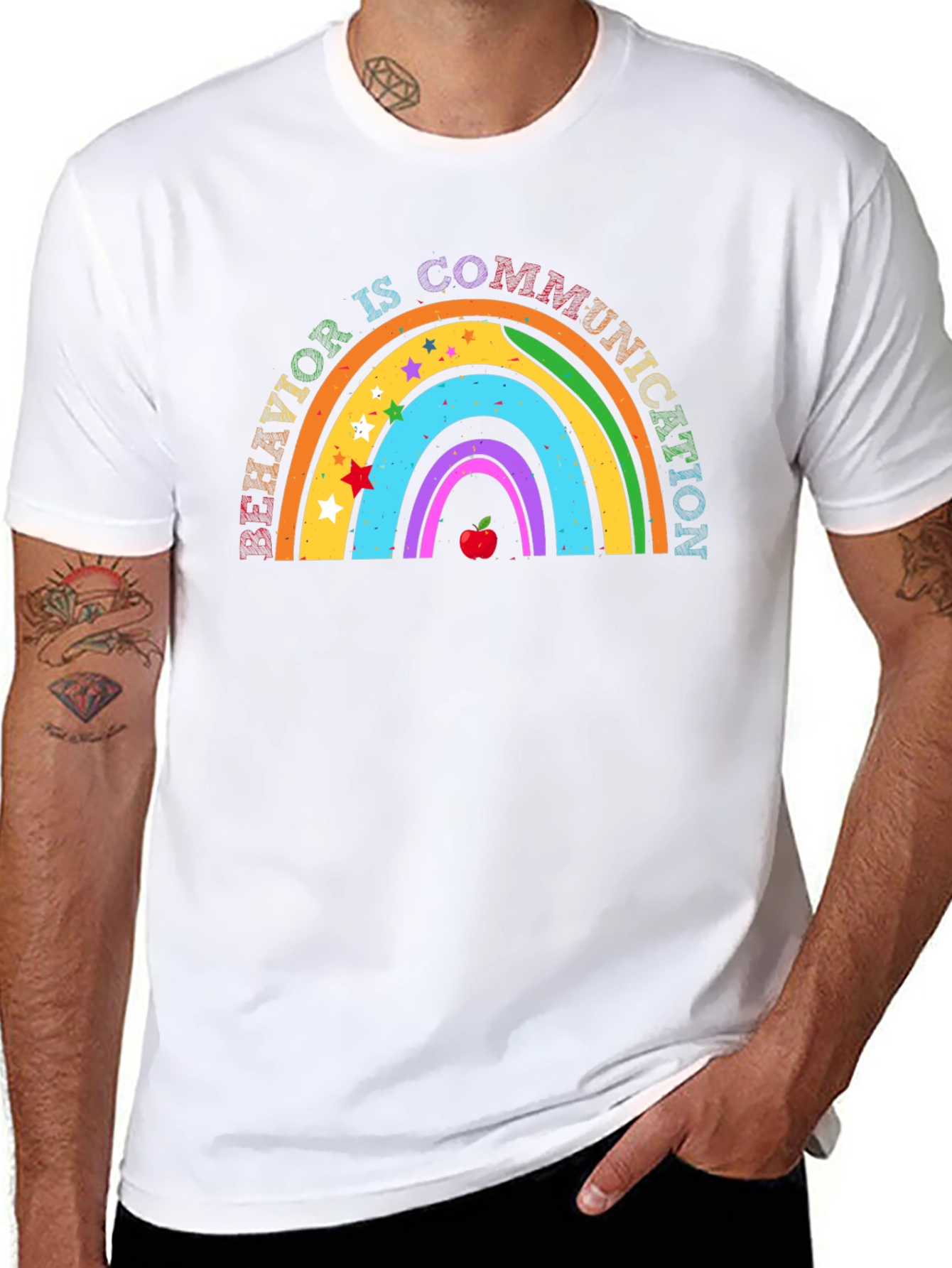 Behavior Is Communication Rainbow Graphic Tee