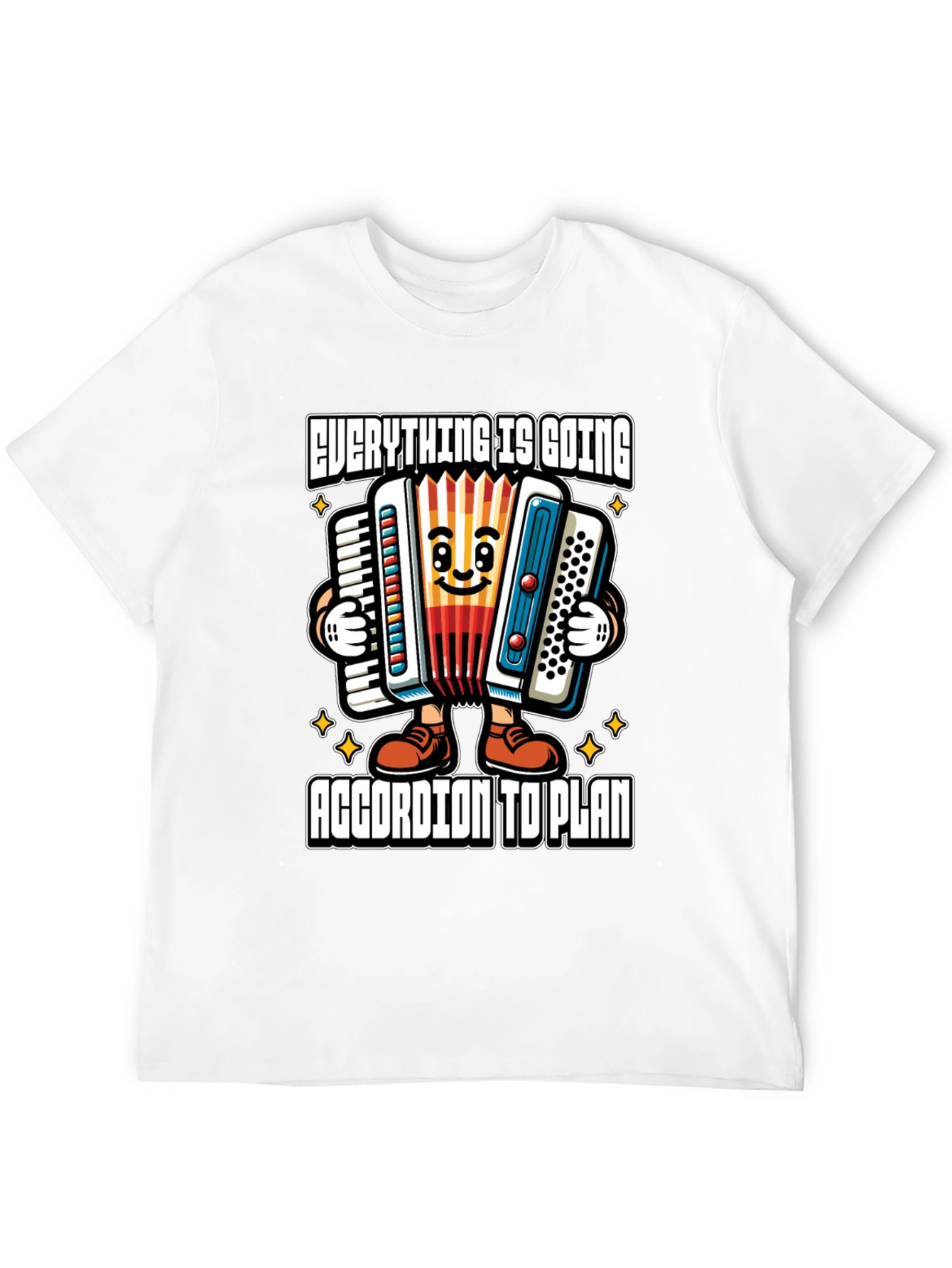 Funny Accordion Cartoon T-Shirt
