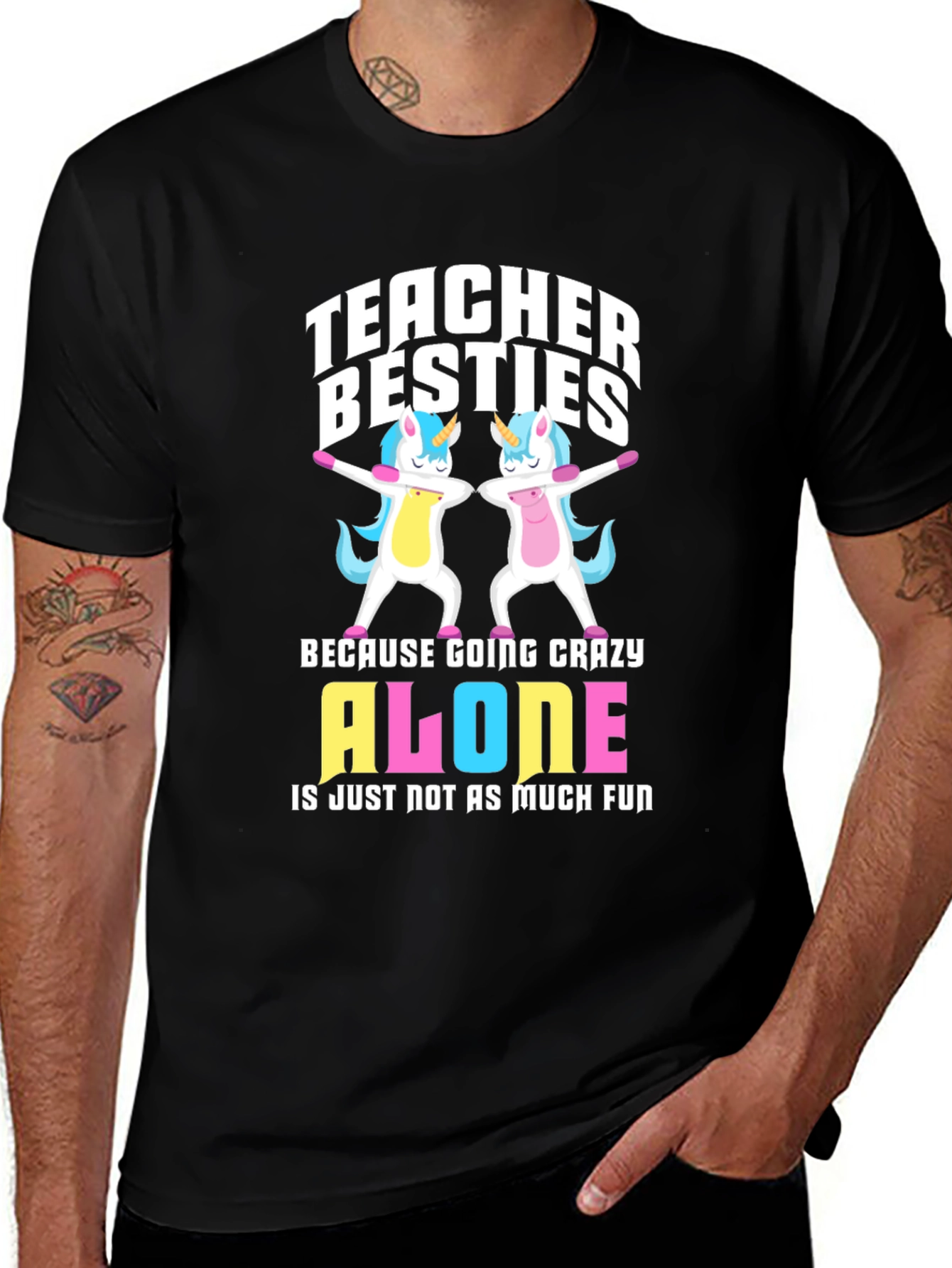 Teacher Besties Unicorn Graphic Tee
