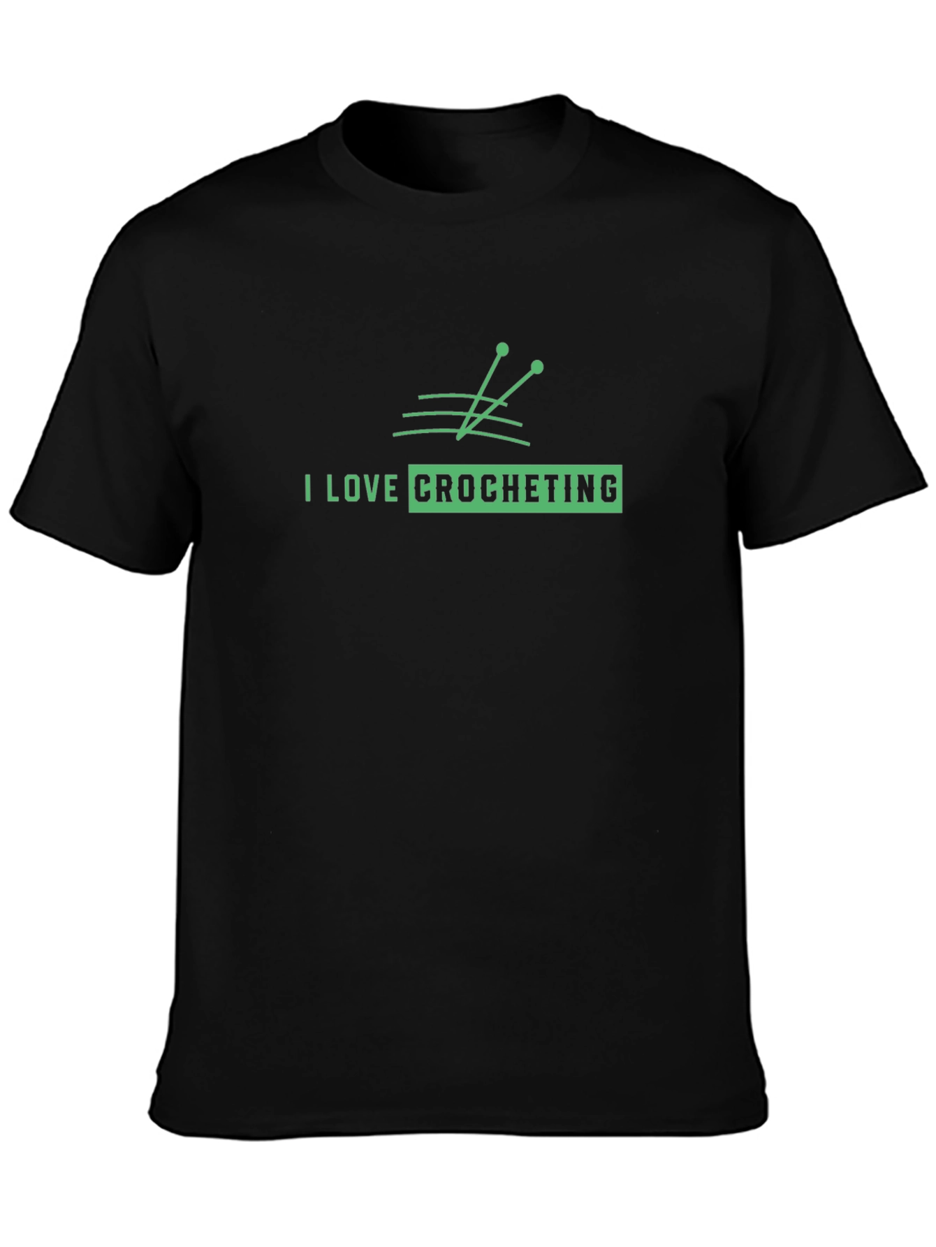 I Love Crocheting Graphic T-Shirt - Black