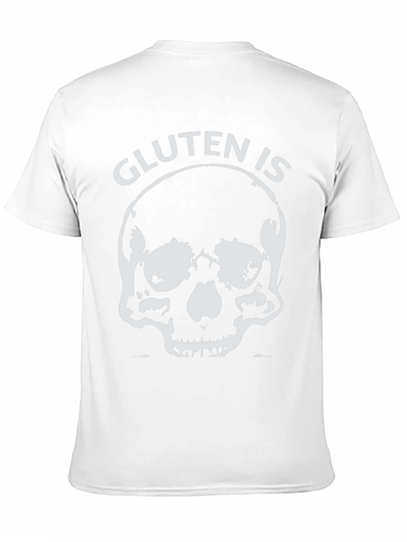 Gluten is Death Black T-Shirt - Skull Design