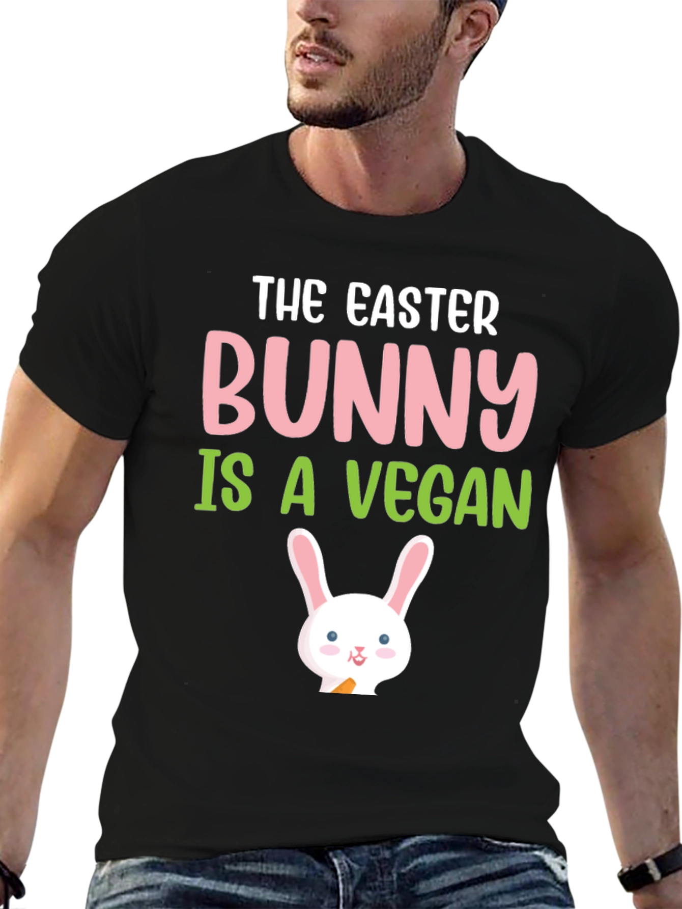 Easter Bunny Vegan T-Shirt - Cute Holiday Tee
