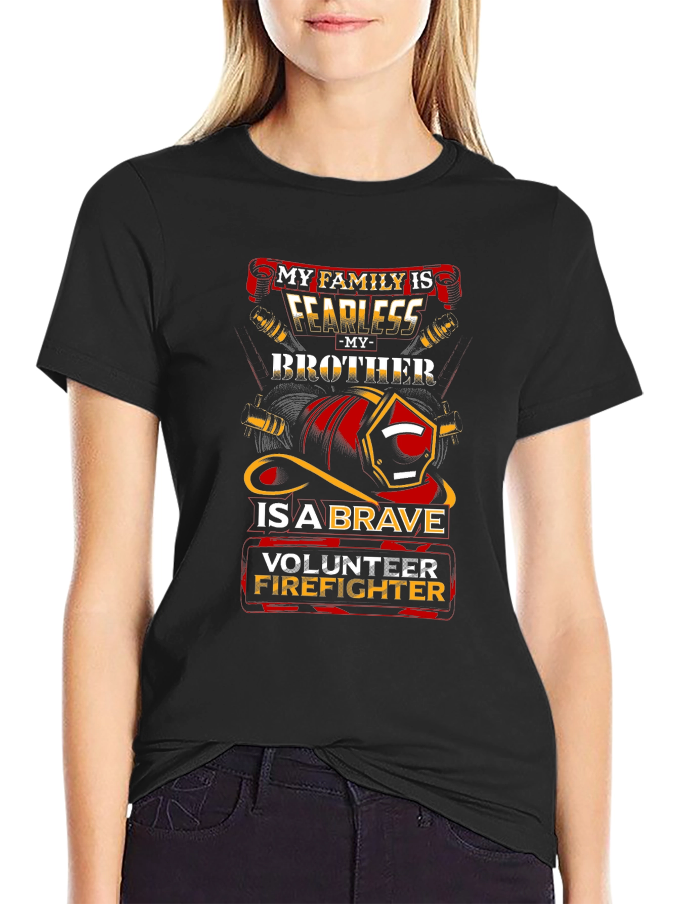 Brave Volunteer Firefighter Brother T-Shirt