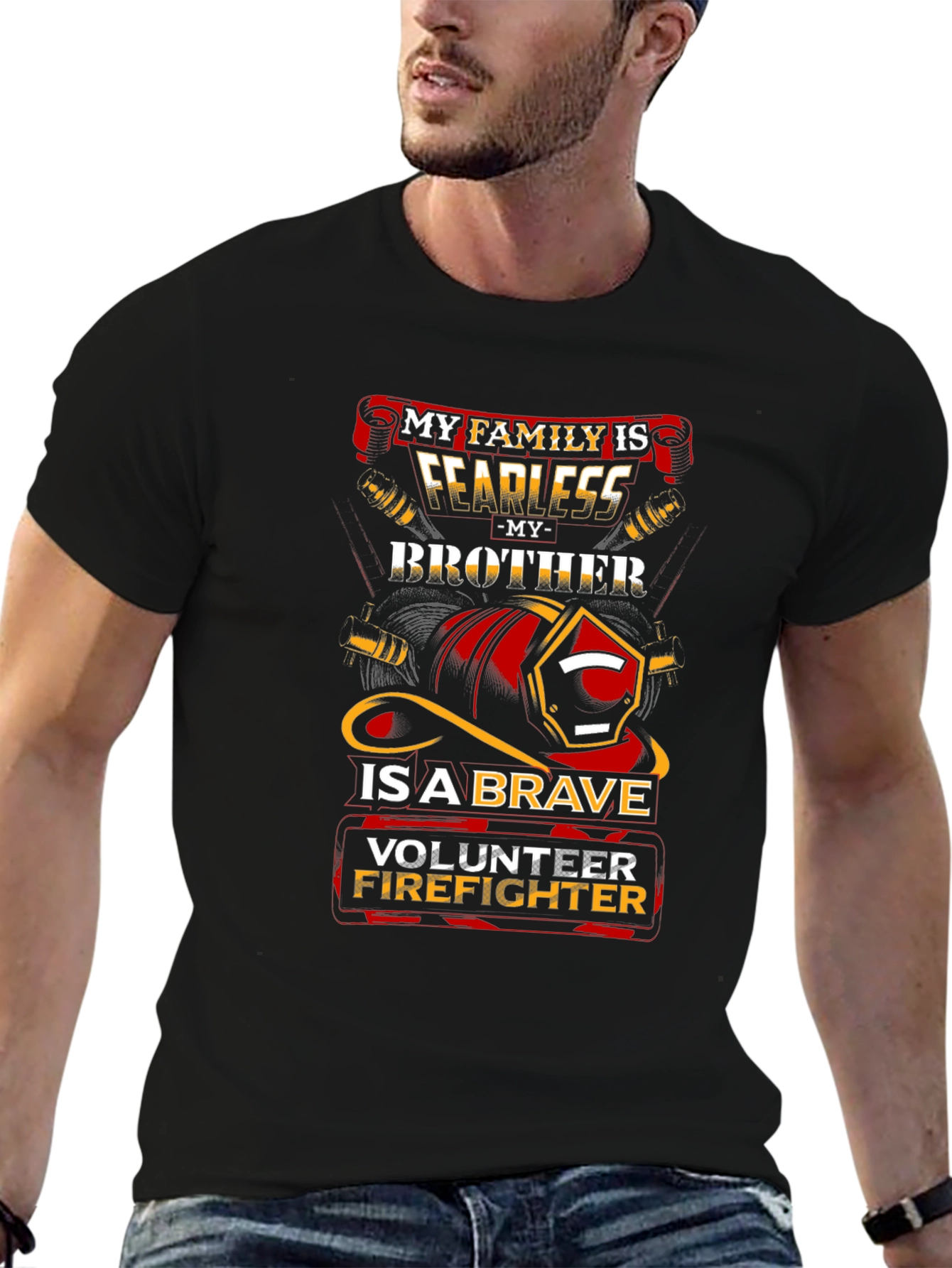 Brave Volunteer Firefighter Brother T-Shirt