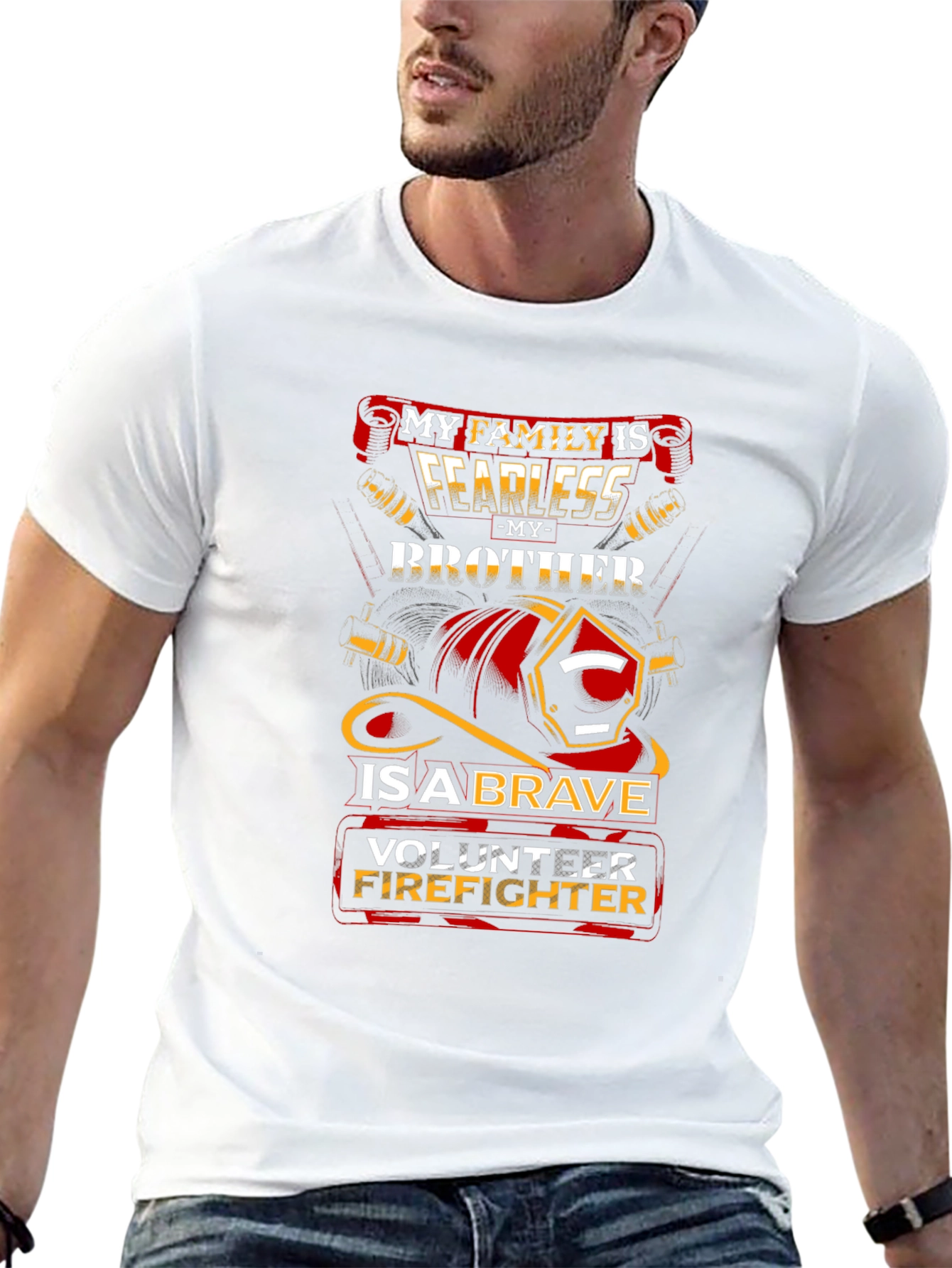 Brave Volunteer Firefighter Brother T-Shirt