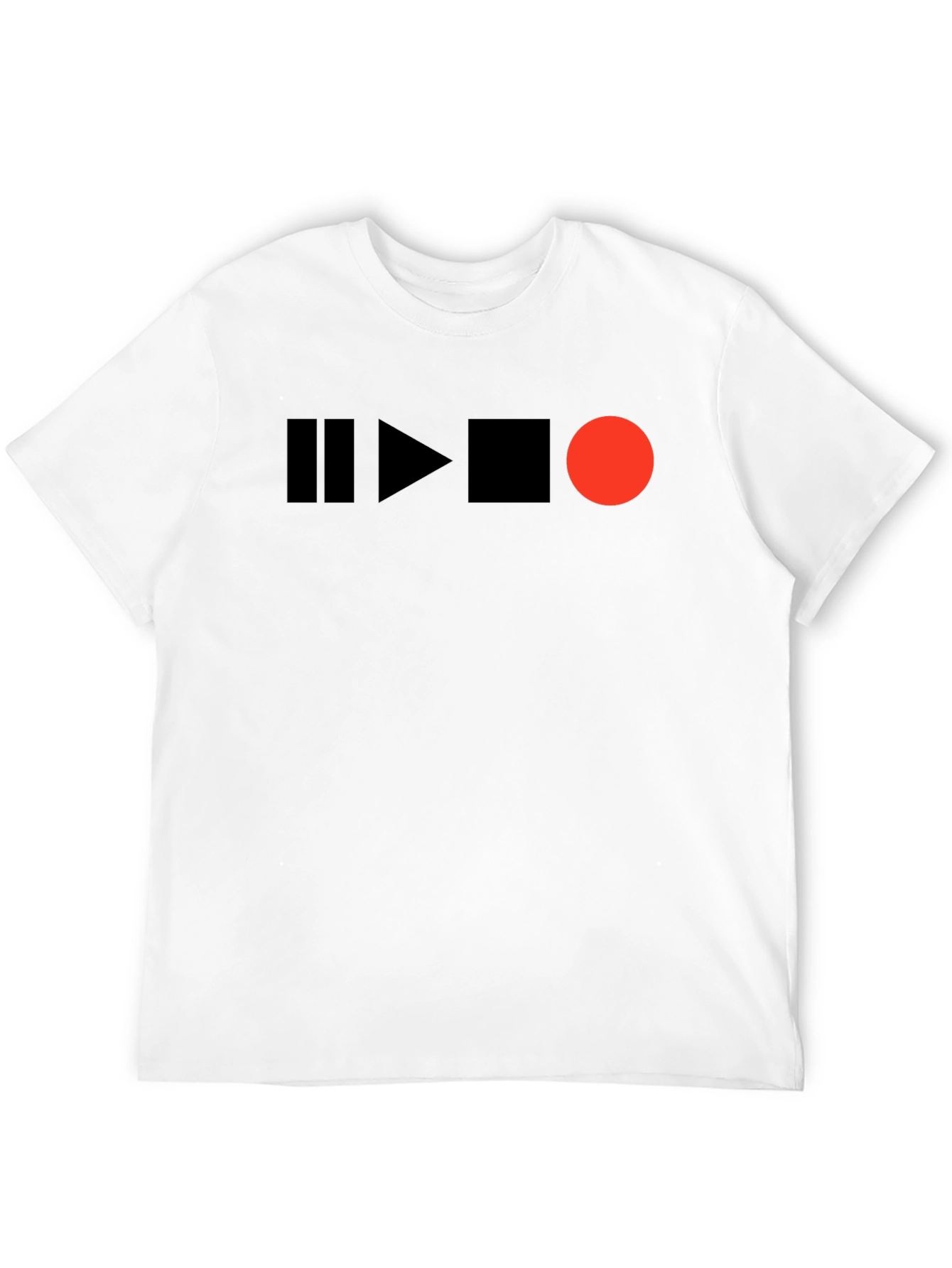 Pause Play Stop Record Black T-Shirt