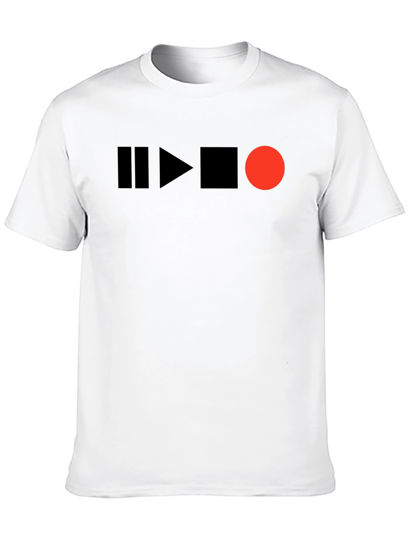 Pause Play Stop Record Black T-Shirt