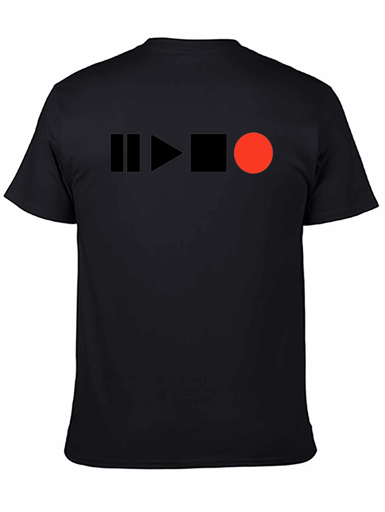 Pause Play Stop Record Black T-Shirt