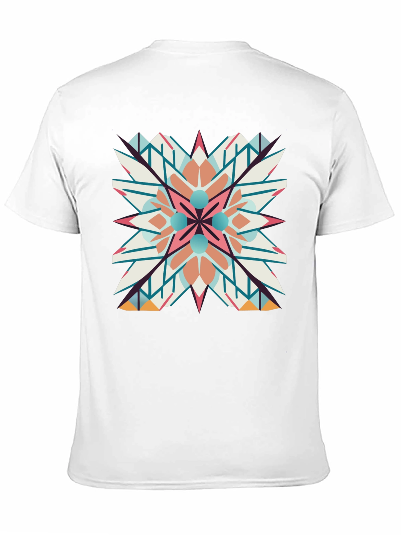 Geometric Mandala Graphic Print Black T-Shirt