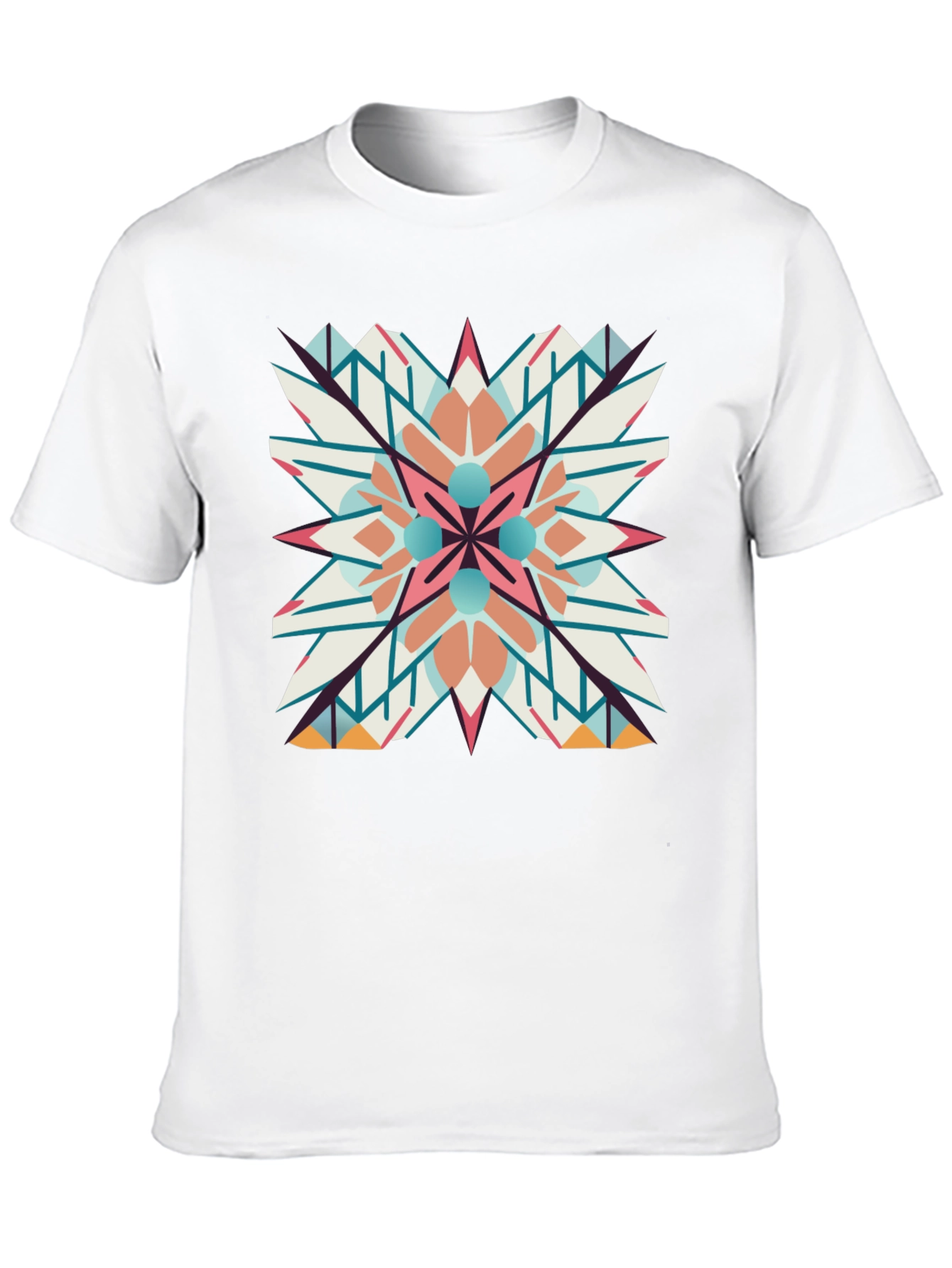 Geometric Mandala Graphic Print Black T-Shirt