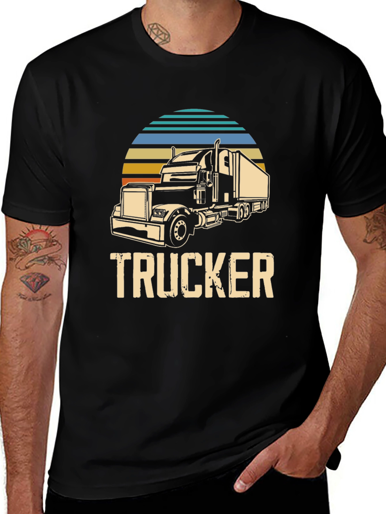 Trucker Graphic Tee - Retro Style
