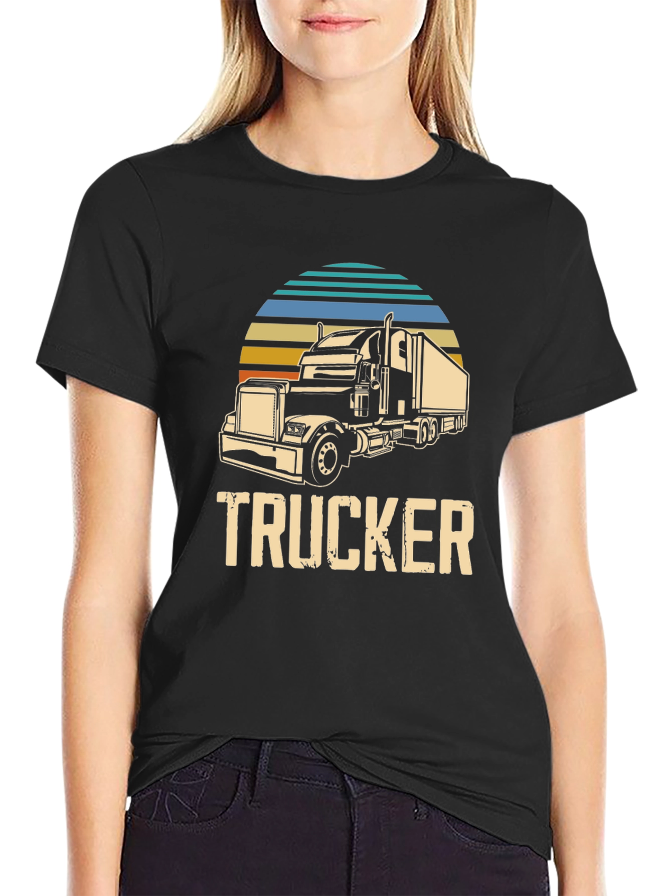 Trucker Graphic Tee - Retro Style