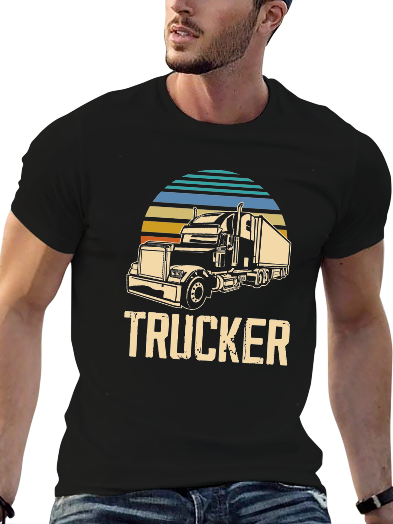 Trucker Graphic Tee - Retro Style